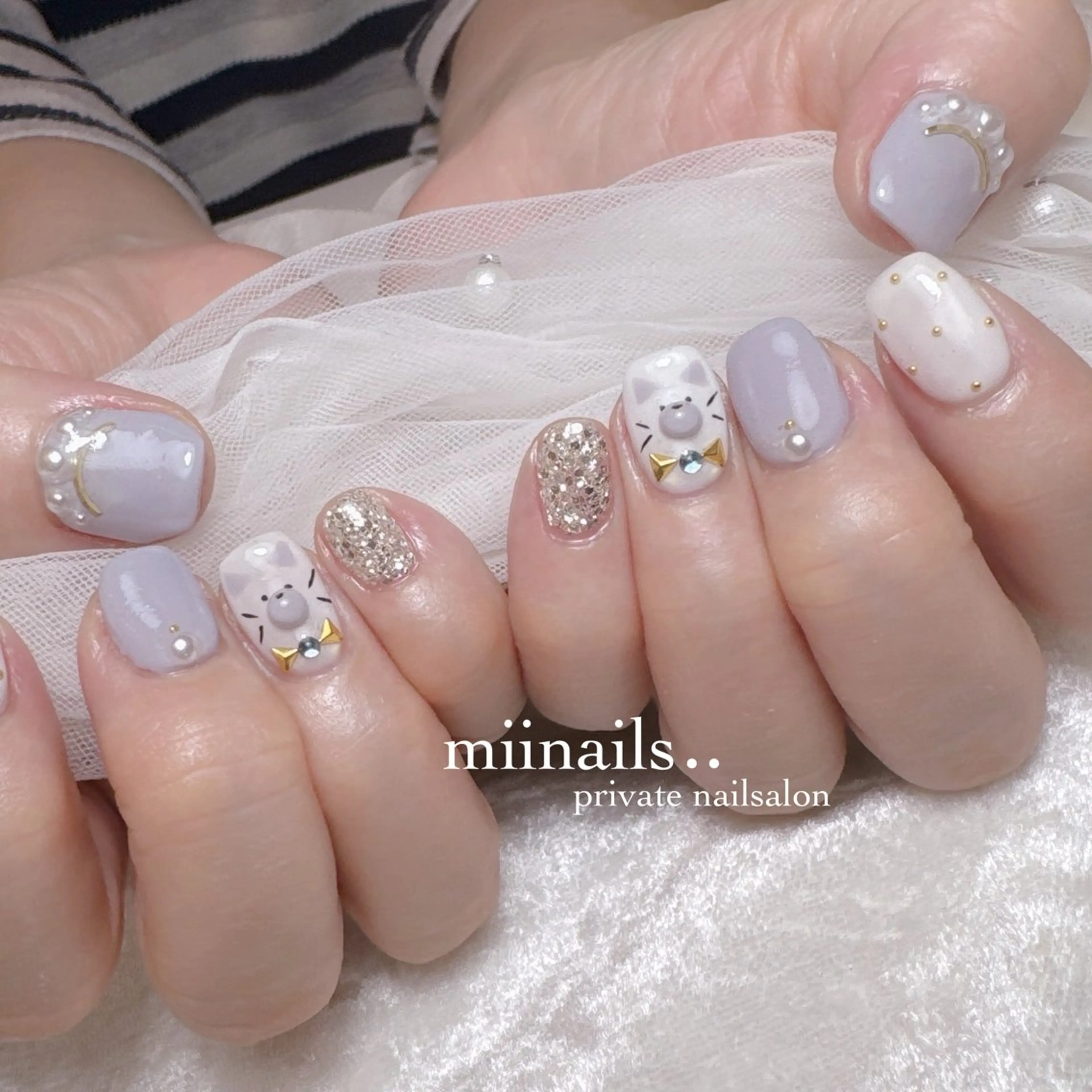 ネイル 韓国ネイル マグネットネイル ワンホンネイル ハンドネイル nailsalon miinailsのネイルデザイン