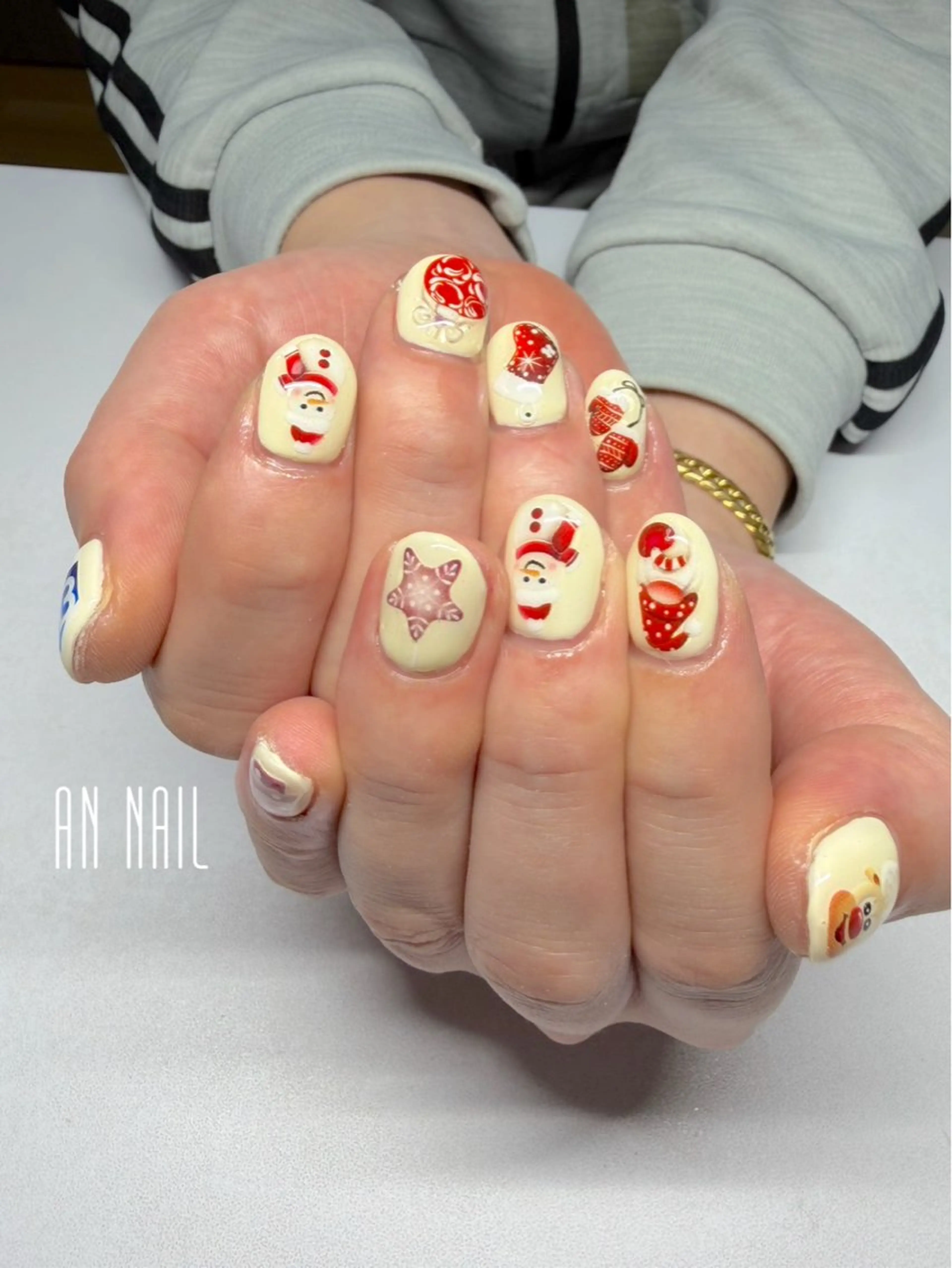 ネイル 冬ネイル クリスマス ハンドネイル AN Nailのネイルデザイン