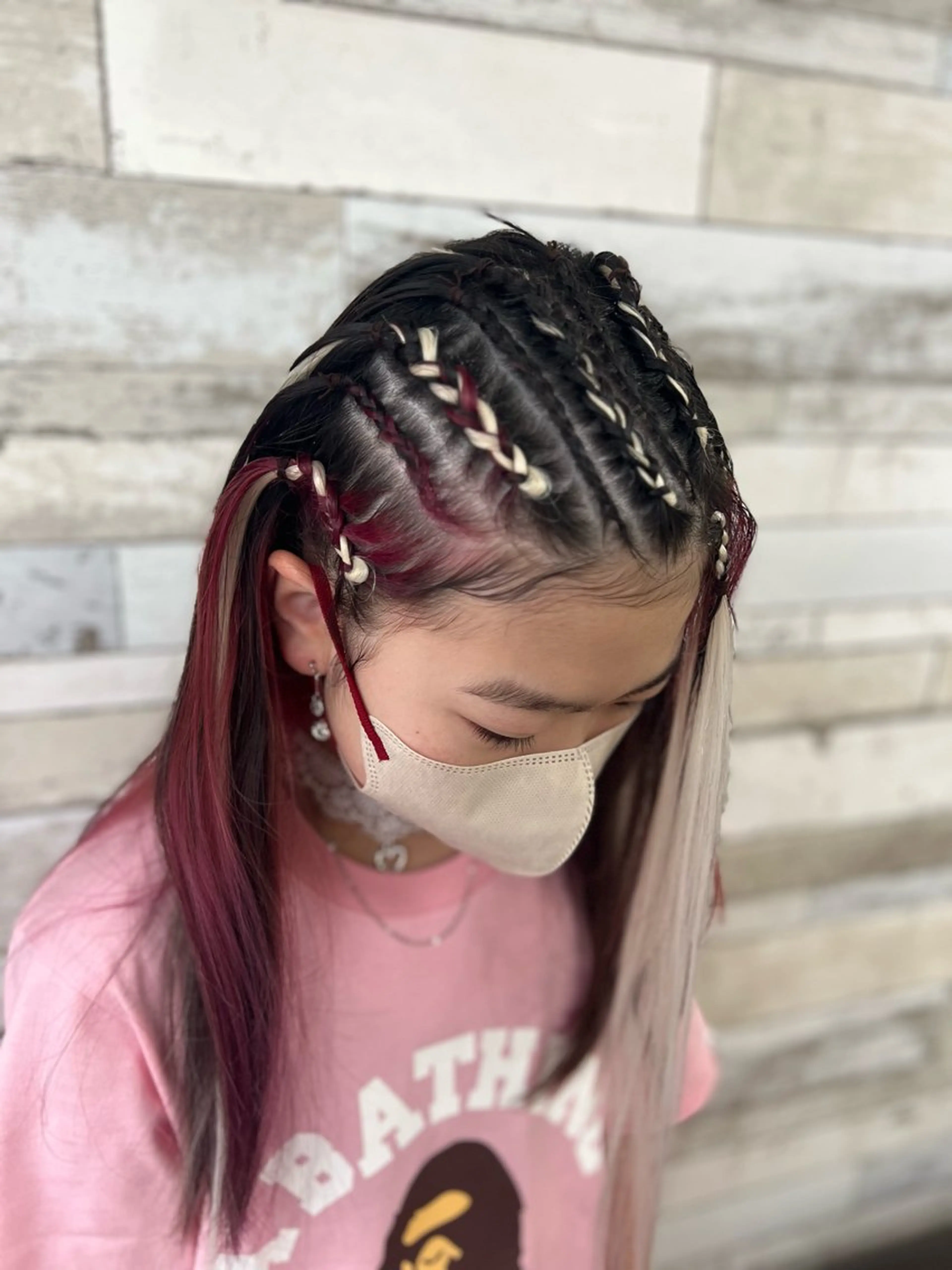 セミロング エクステ B-W ⭐️REIKOのヘアスタイル