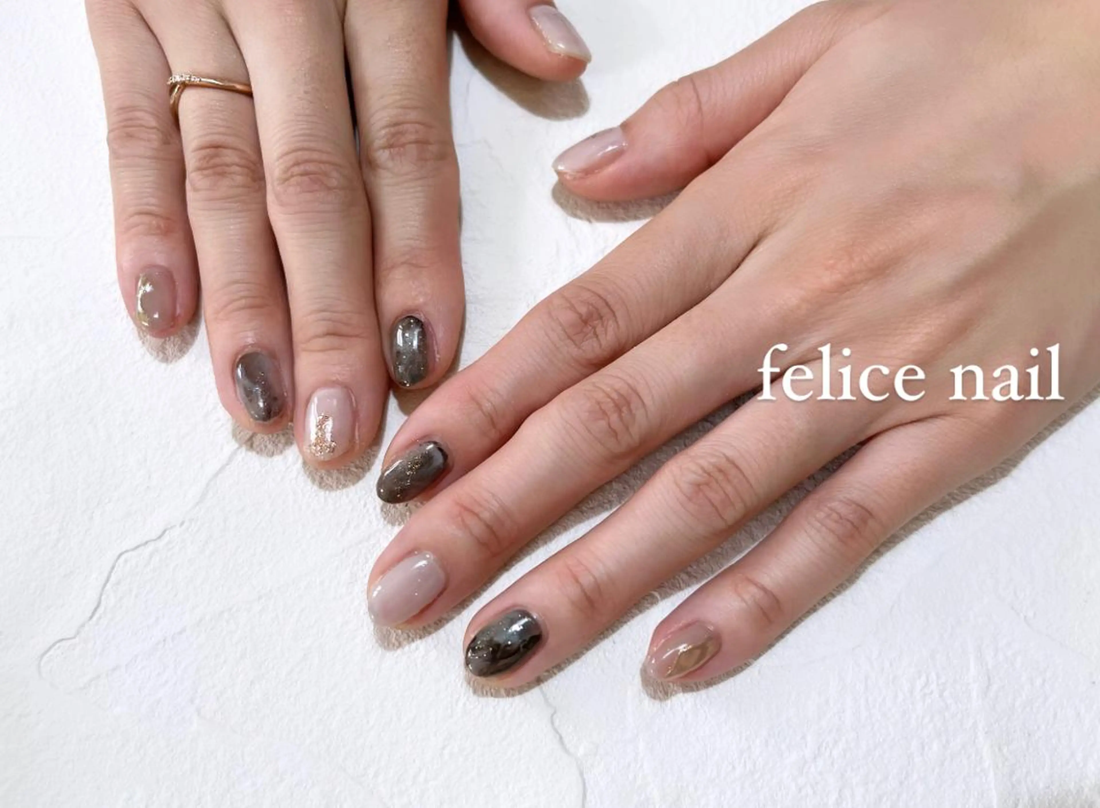 ネイル 大理石ネイル(マーブル) ニュアンスネイル felice nailのネイルデザイン