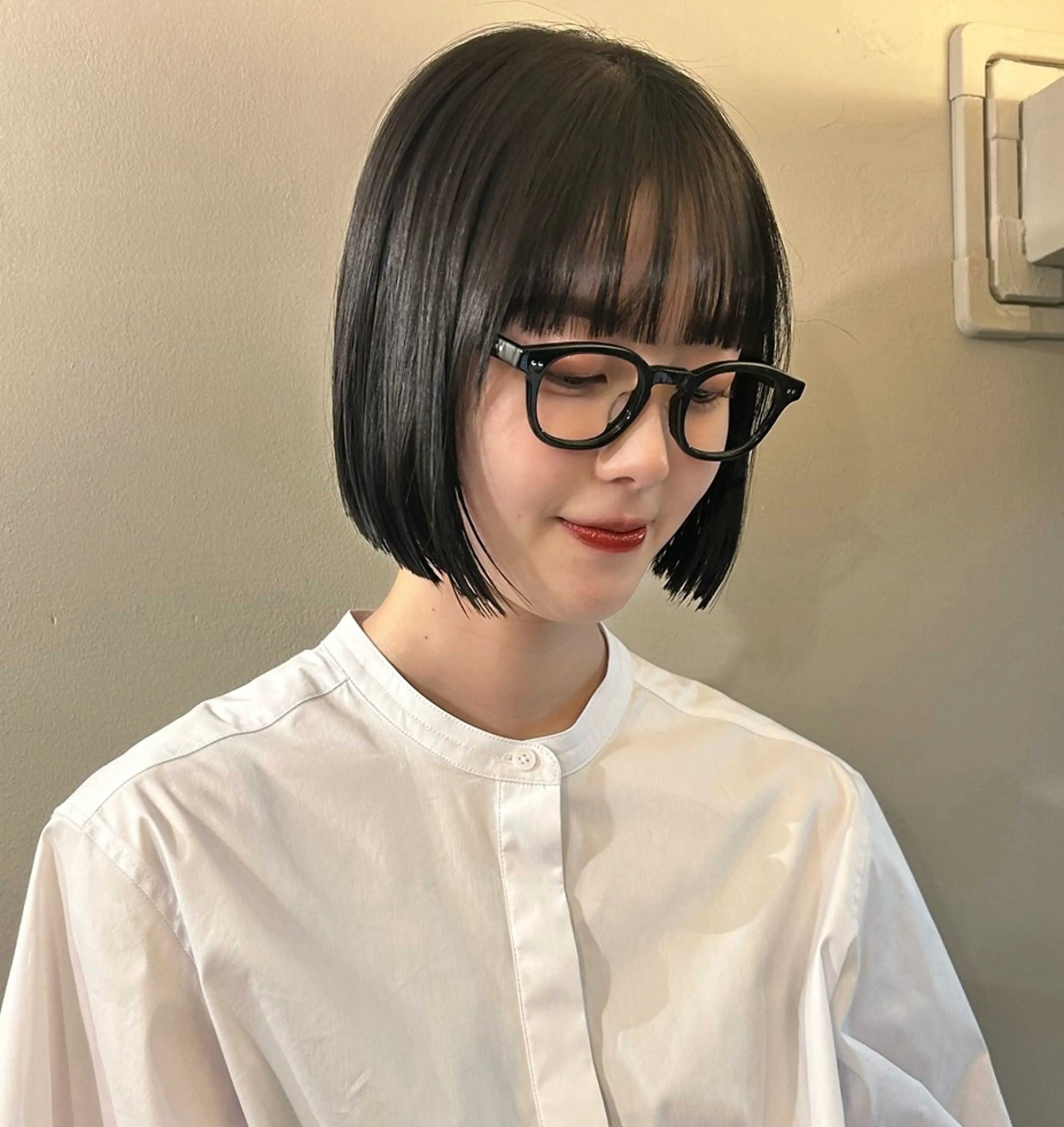 ショート 切りっぱなしボブ ボブ 韓国風ヘア tete nico所属・似合わせ/ヘアカラー nanami🌸のヘアスタイル