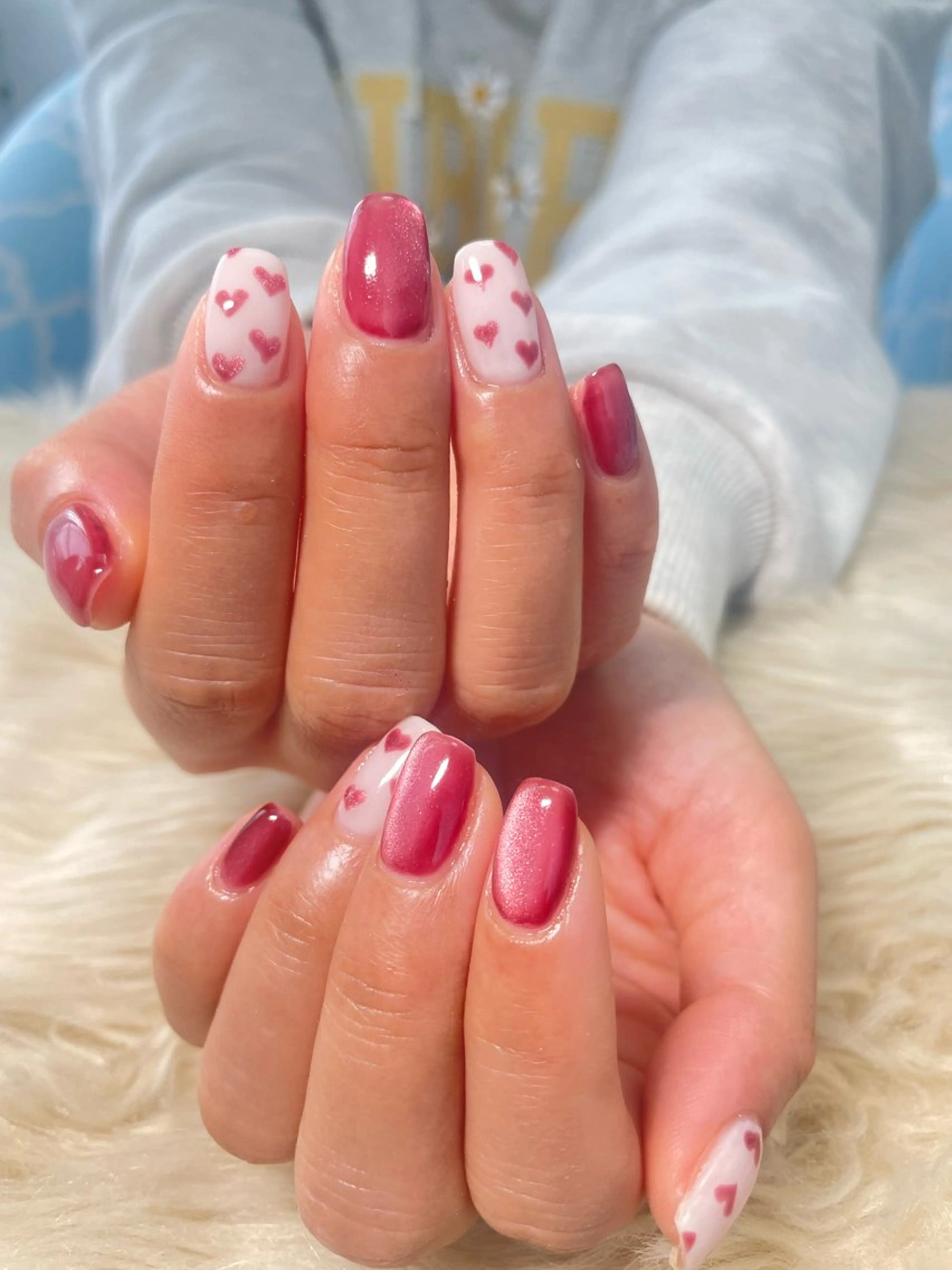 ネイル ハート マグネットネイル はるひな ねいるのネイルデザイン