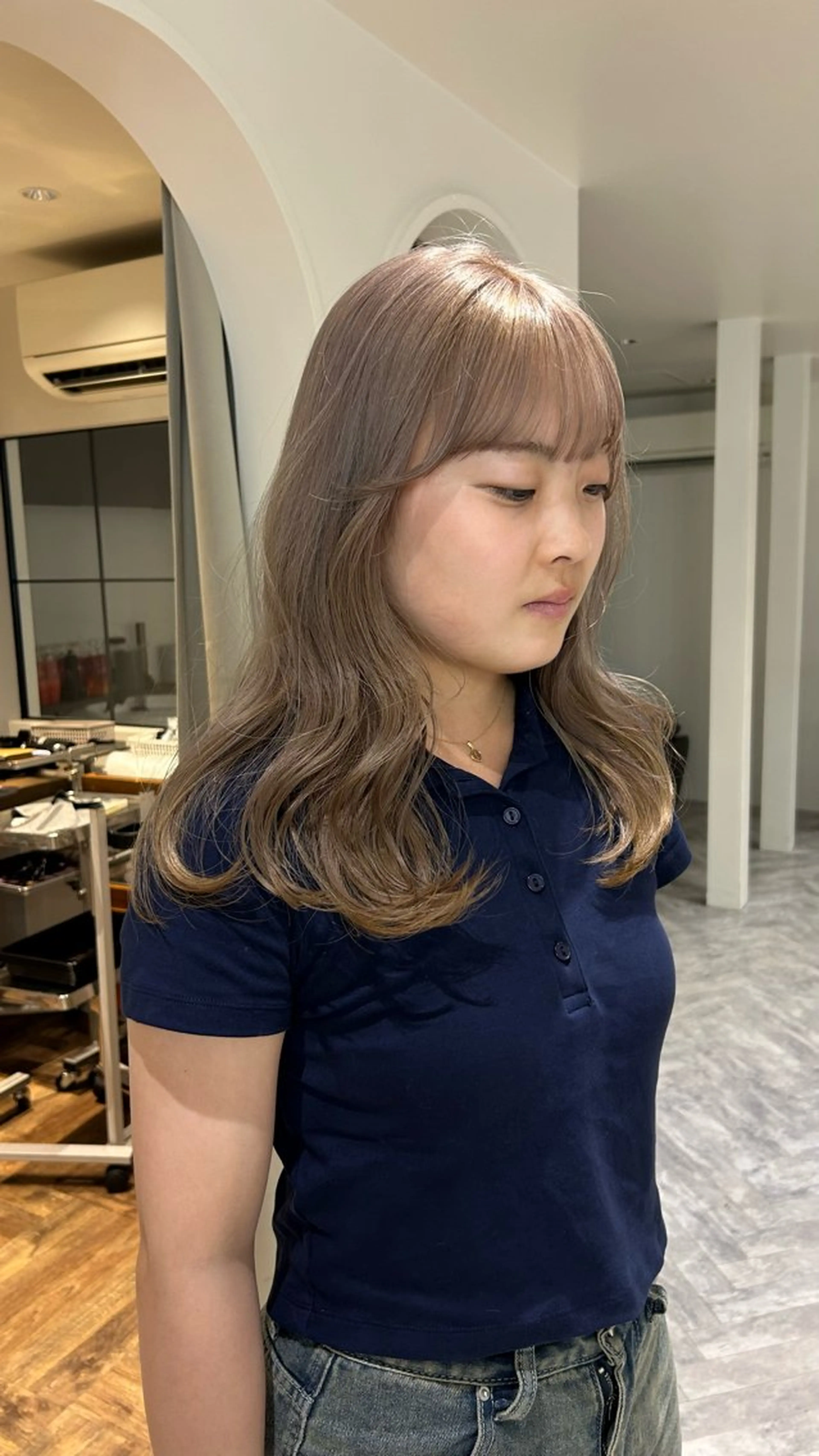 ミディアム カラー カット ヘアカラー トリートメント じゅわっと暖色カラー 🍊Moemiのヘアスタイル