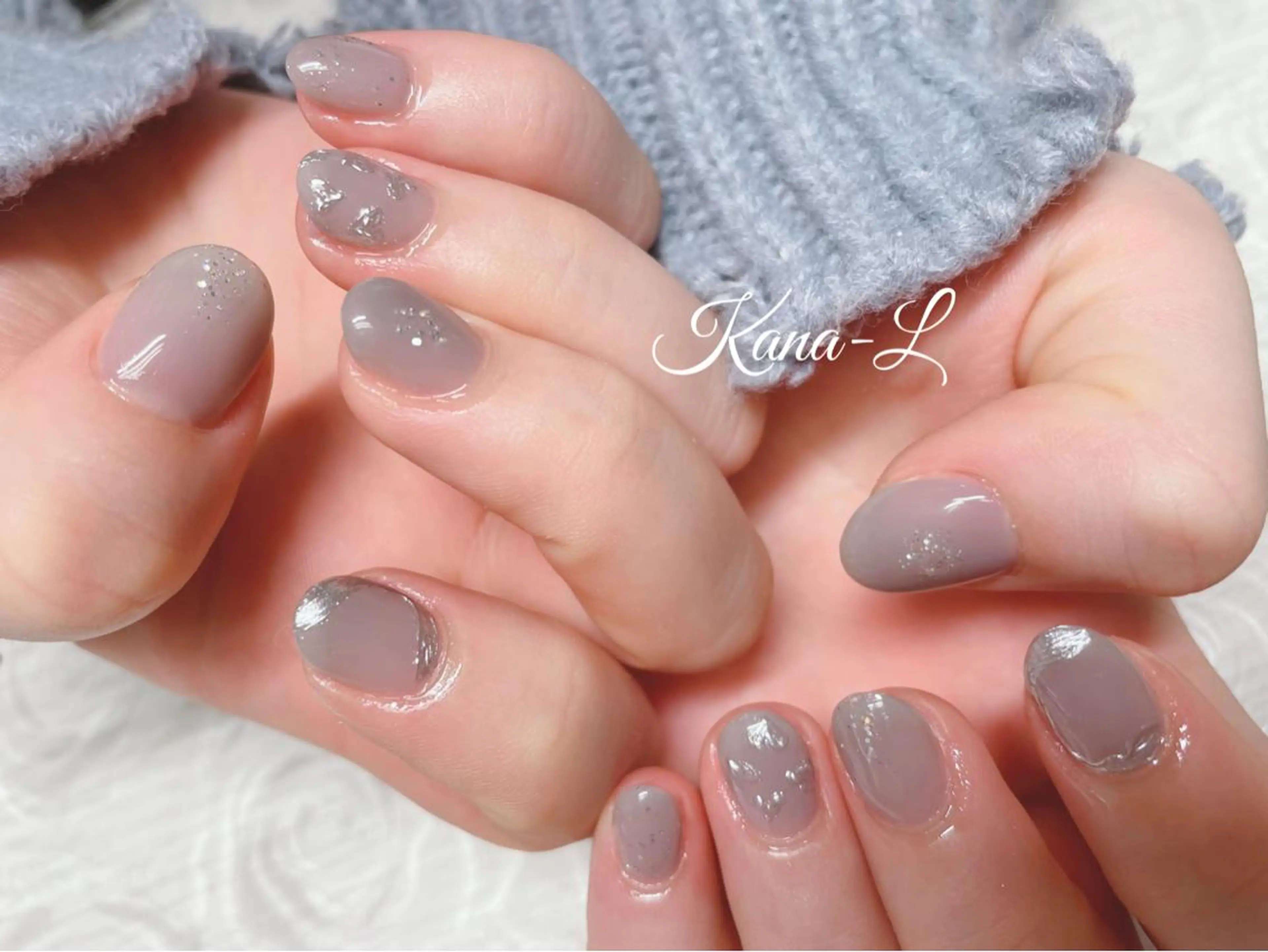 カラー ネイル ハート ミラーネイル オフィスネイル シンプルネイル 芦辺 香奈のネイルデザイン