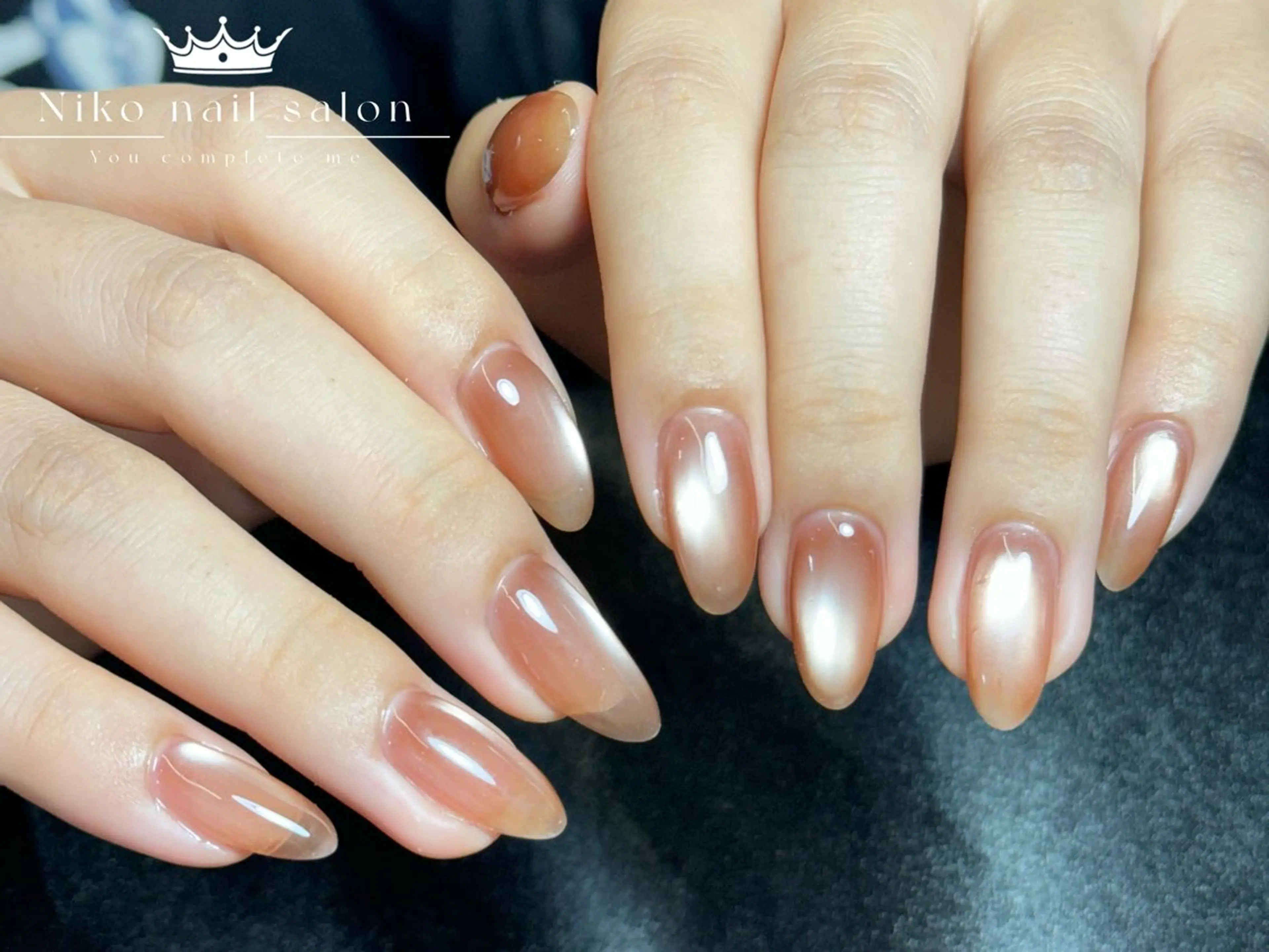 ネイル チークネイル フットネイル フレンチネイル ジェルネイル ガラスフレンチ 柚子 Nikoのネイルデザイン