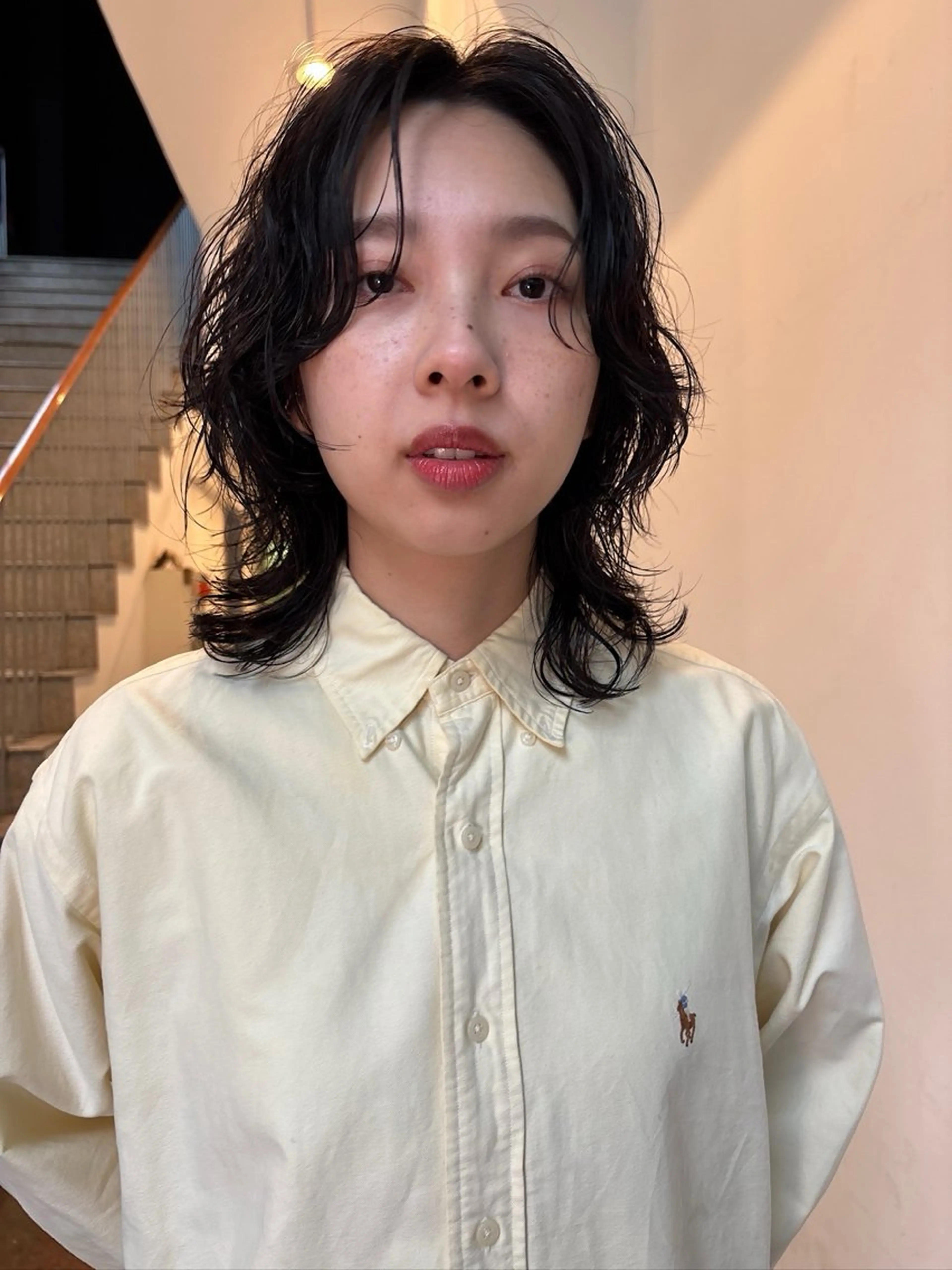 ミディアム パーマ かのうひなこ🌻 レイヤーカットのヘアスタイル