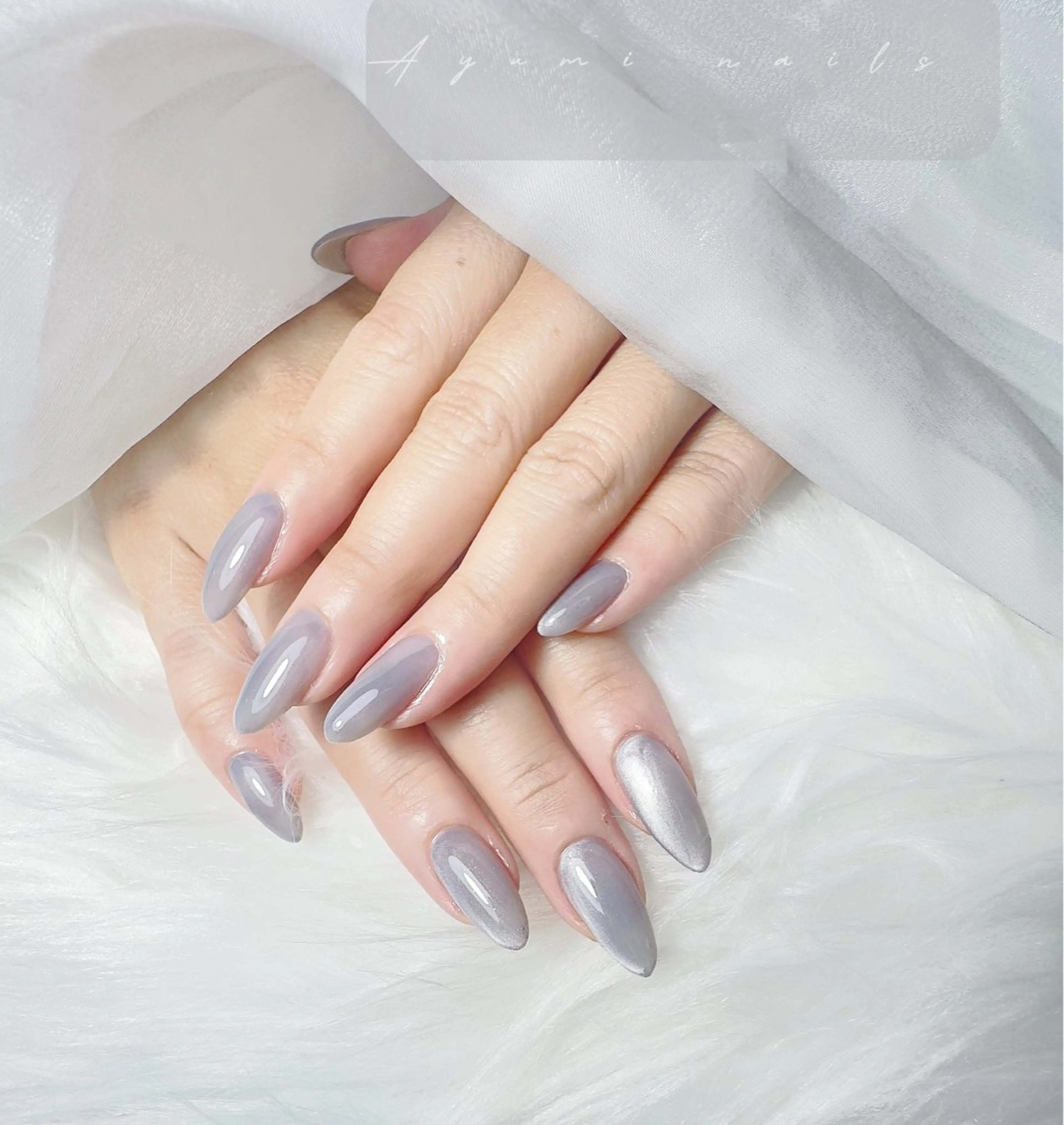 ネイル マグネットネイル マグネットワンカラー ワンカラーネイル YUMI ニュアンスnailsのネイルデザイン