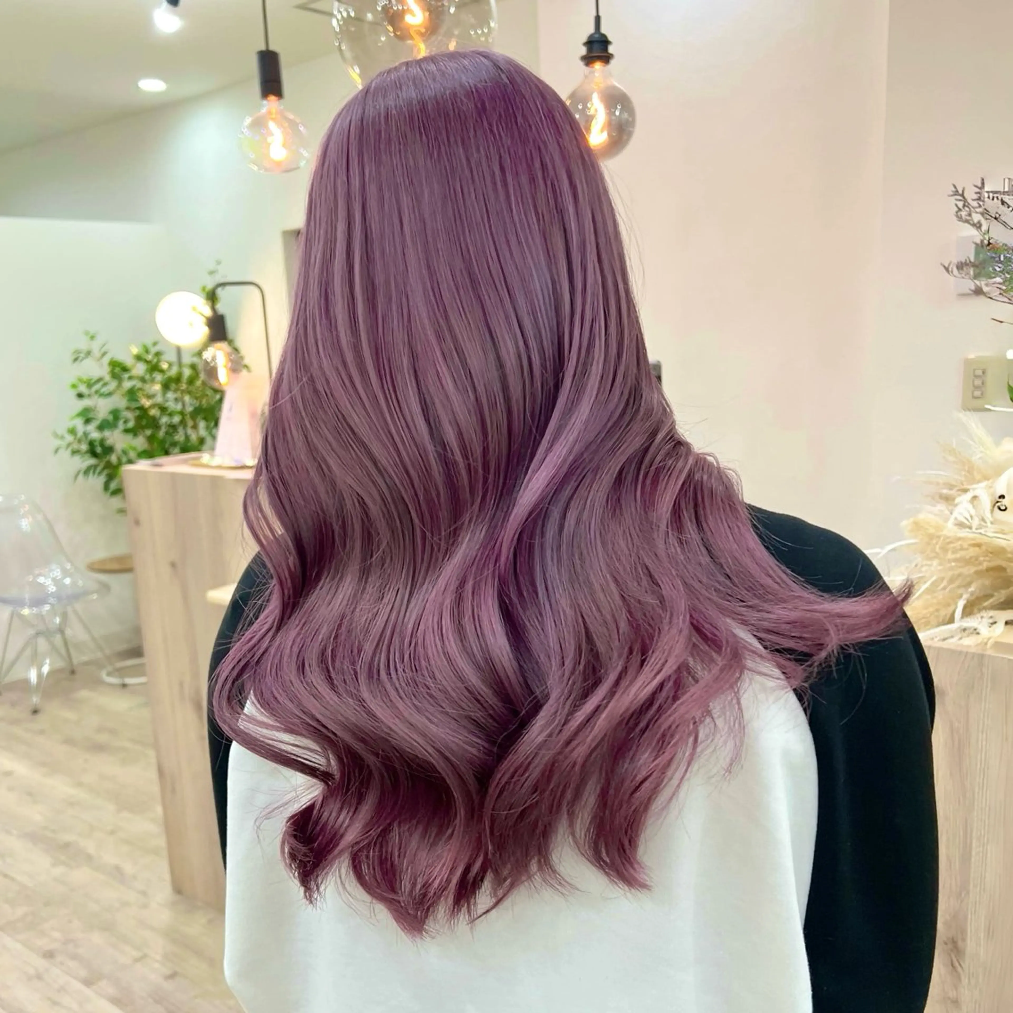 ロング カラー ラベンダーカラー ピンクカラー ピンクラベンダー ヘアカラー TOKI mahoのヘアスタイル