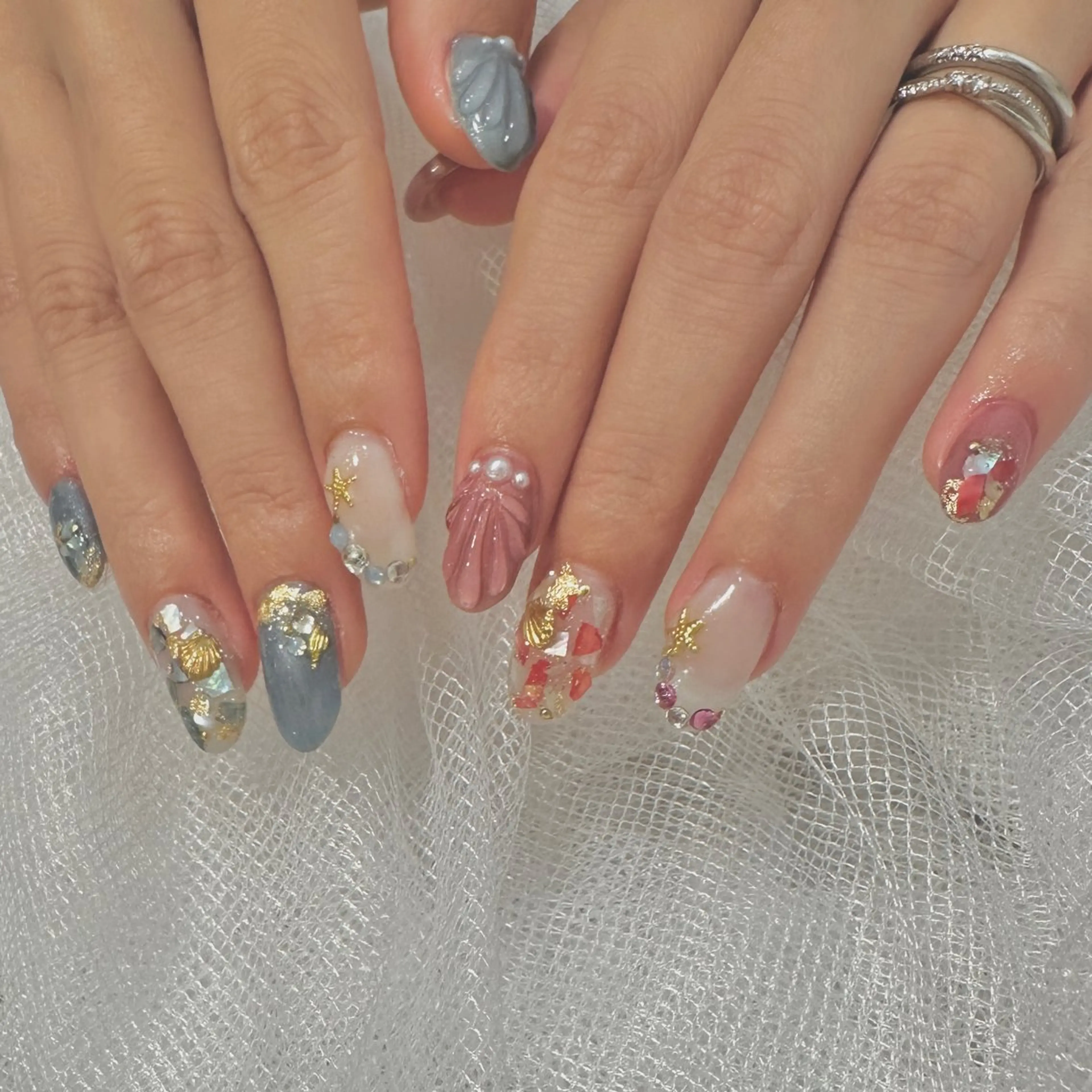 ネイル 夏ネイル ハンドネイル YURI ◡̈ nagoyaのネイルデザイン