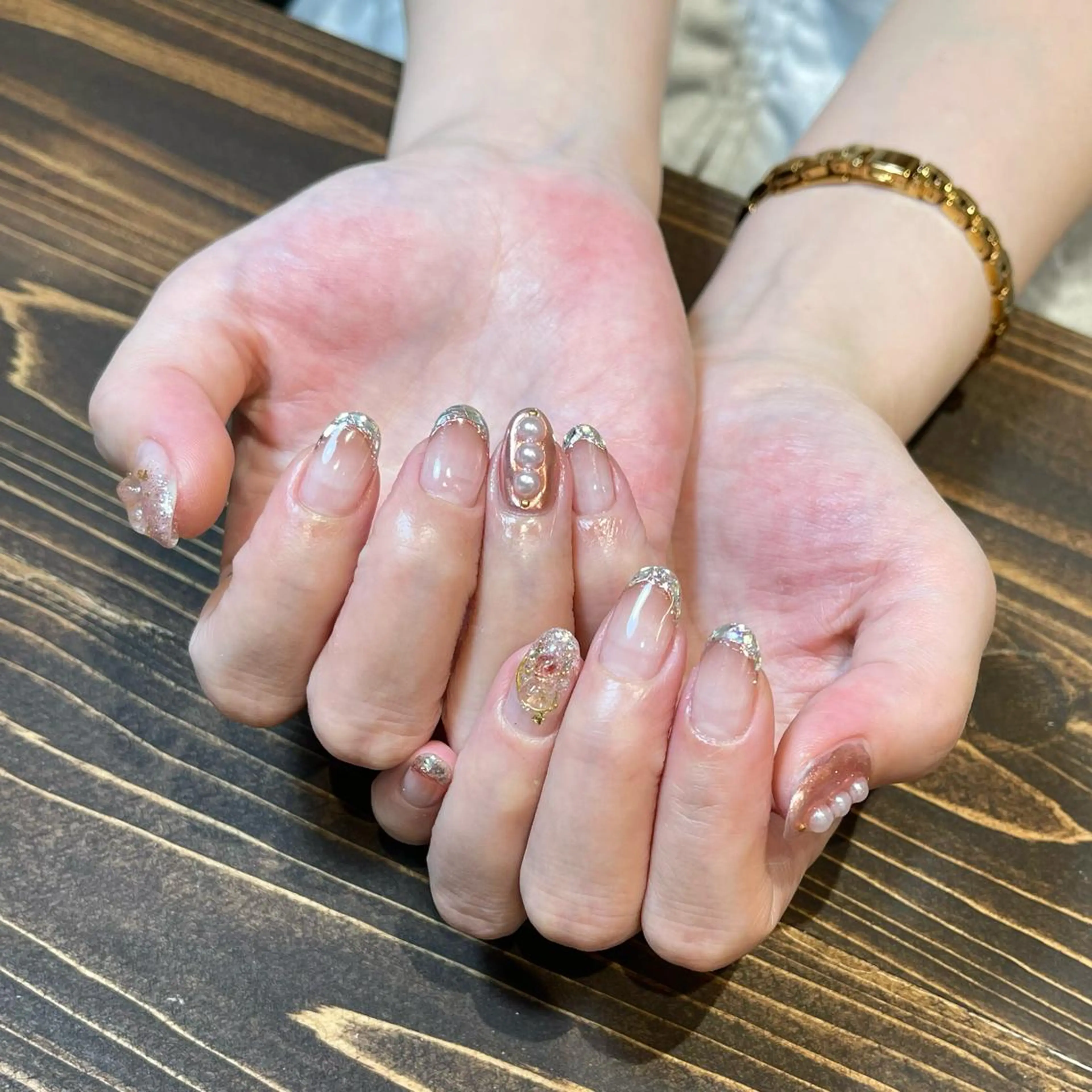 ネイル アートネイル ジェルネイル ニュアンスネイル オフィスネイル ピンク ハンドネイル kinjo yuaのネイルデザイン