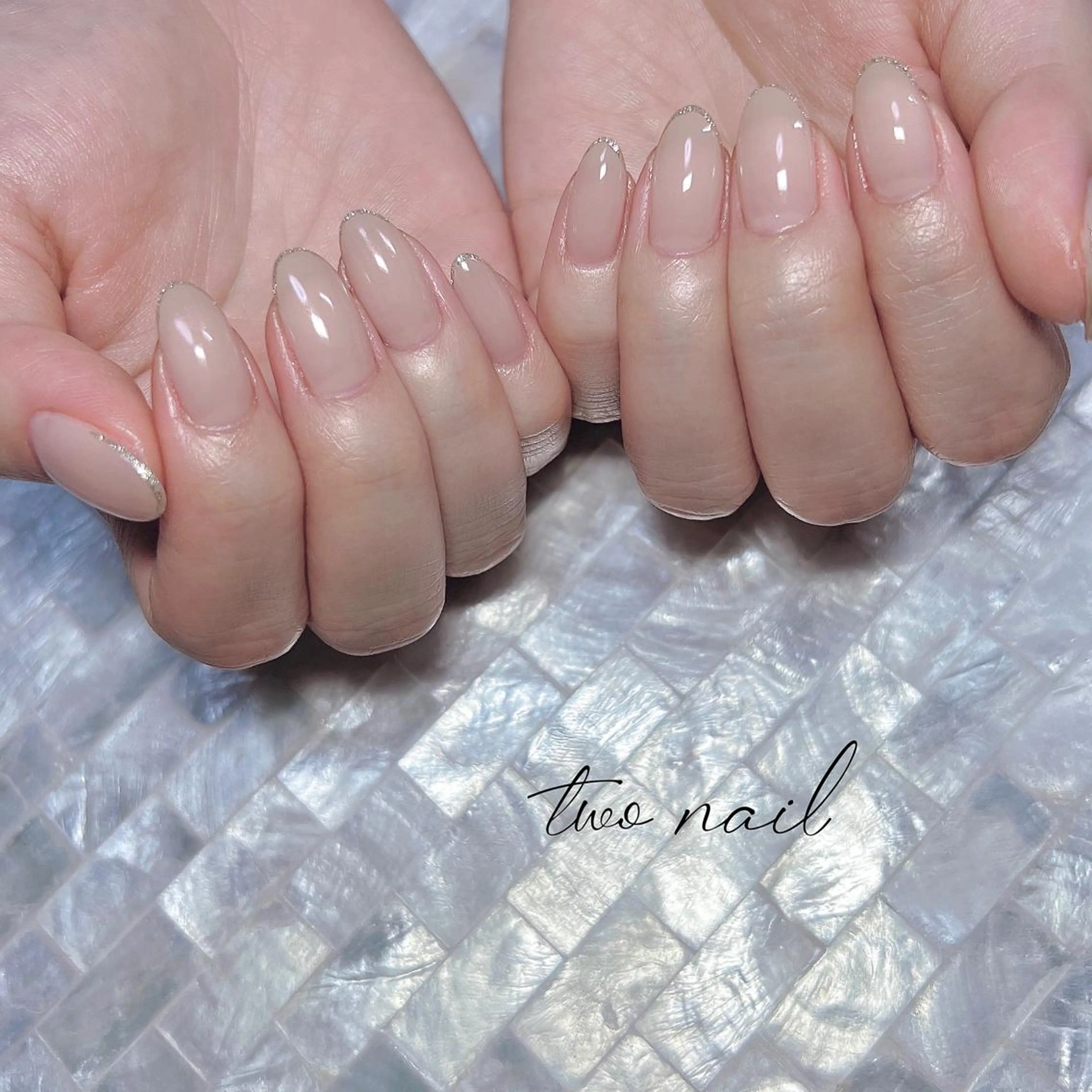 ネイル アートネイル ブラウン フットネイル ハート ニュアンスネイル ハンドネイル two nailのネイルデザイン