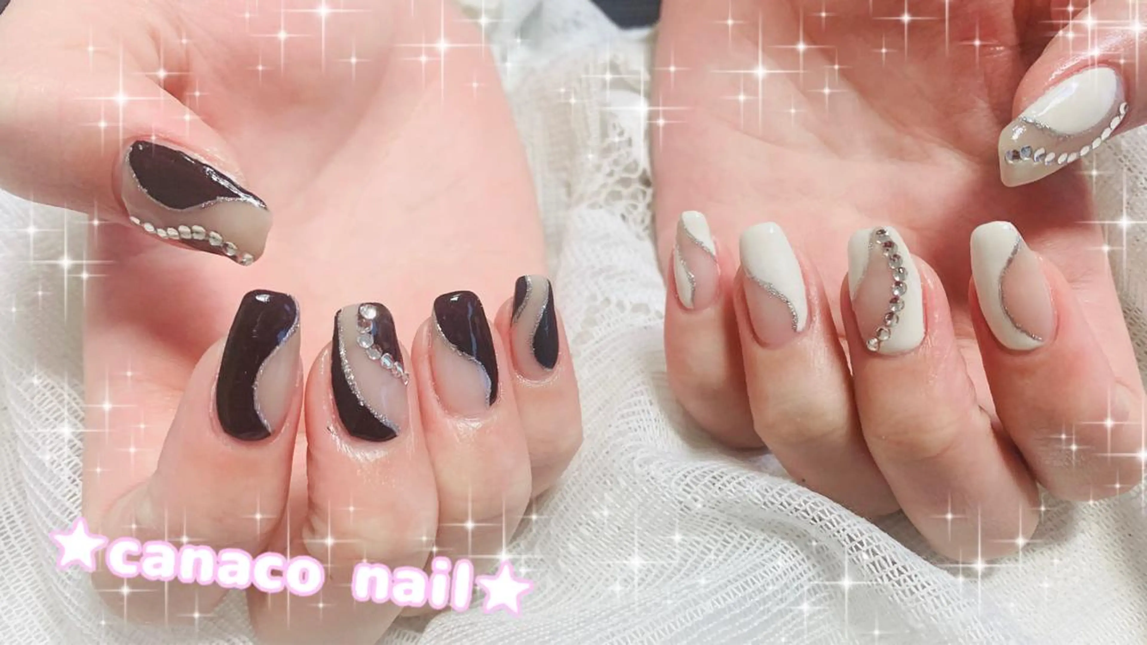 ネイル アートネイル フレンチネイル ジェルネイル パラジェル ストーンネイル ハンドネイル ハンドケア Felice所属・ベテランネイル cnc  nailのネイルデザイン