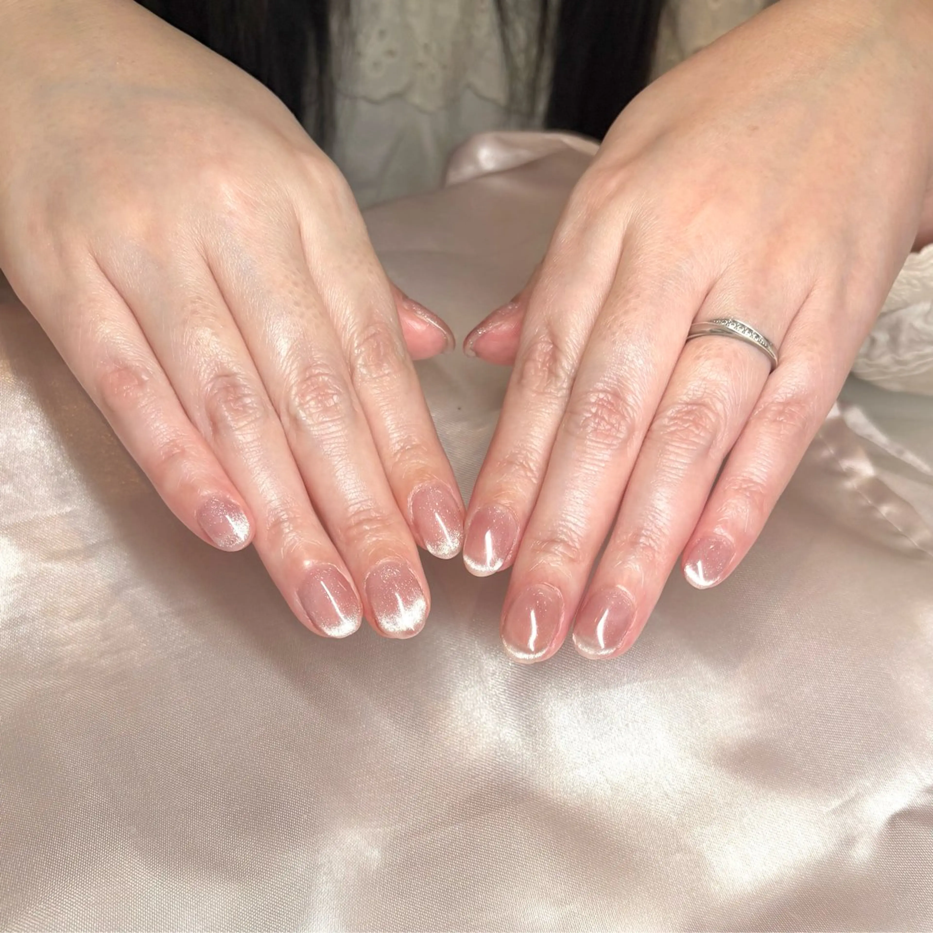 ネイル フレンチネイル マグネットネイル マグネットフレンチ 小林 玲奈のネイルデザイン