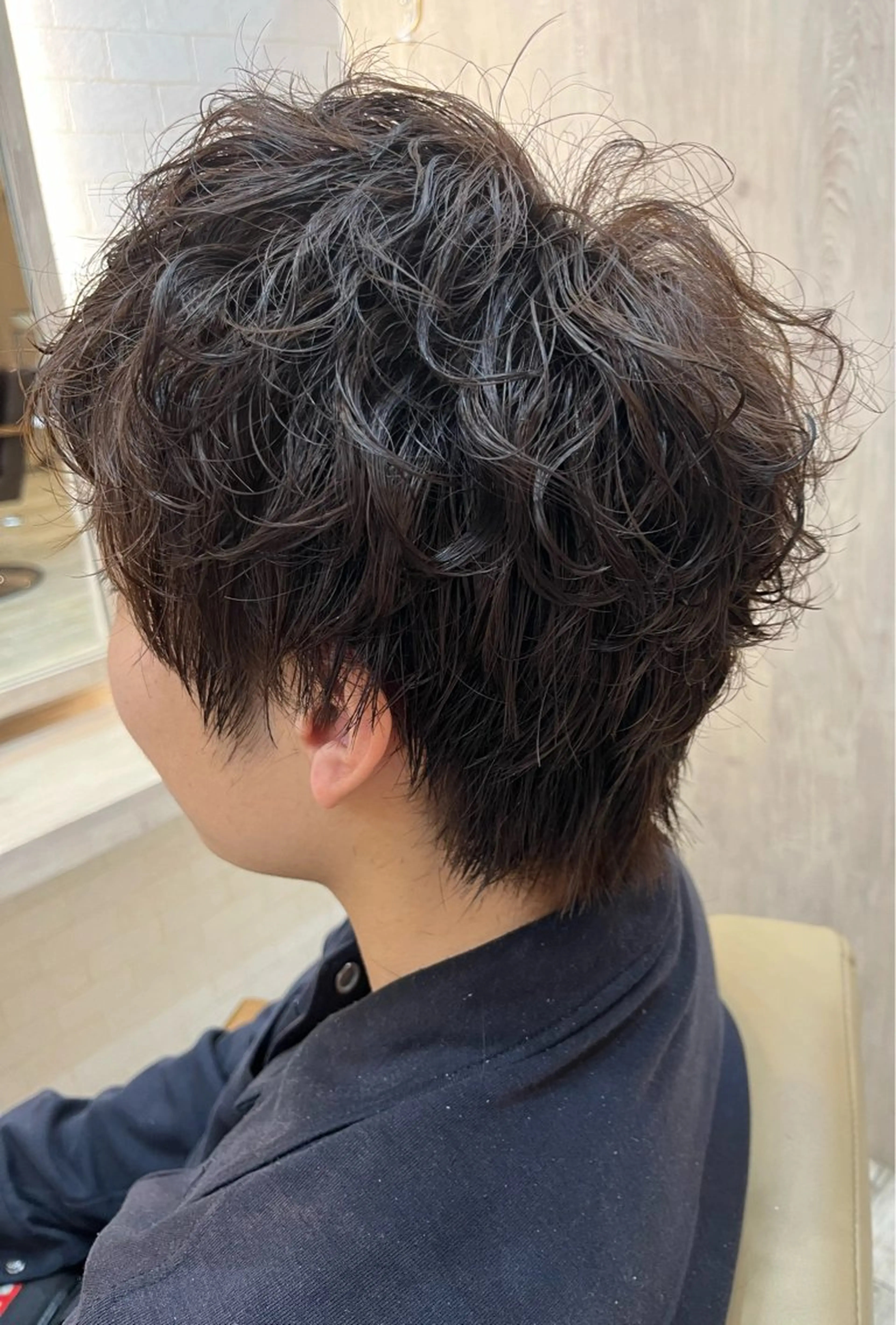 ショート パーマ メンズ 波巻きパーマ カット パーマ 宮嶋 勇輔のヘアスタイル