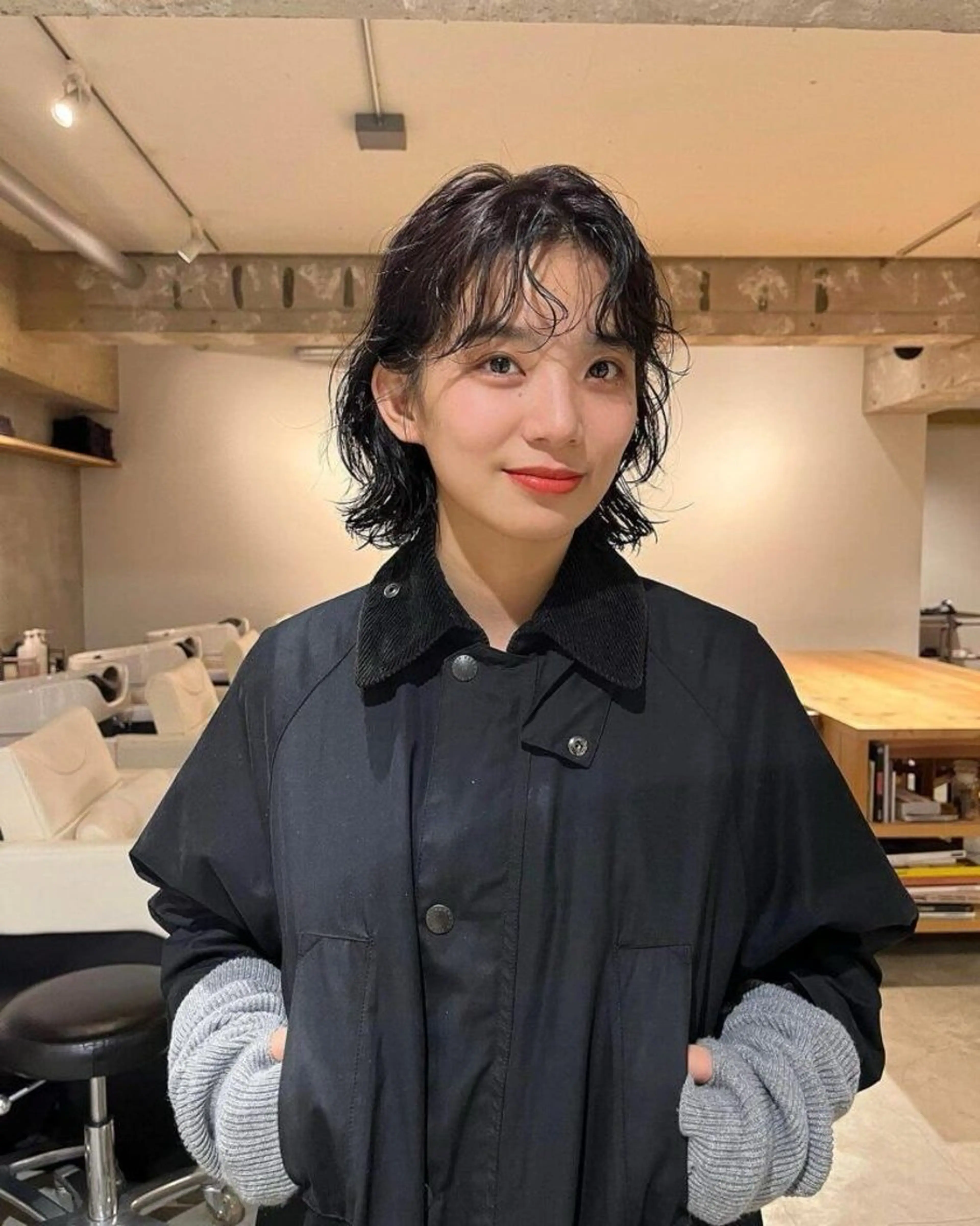 パーマ 🎀調布仙川透明感オ リーブカラー干莉🎀のヘアスタイル