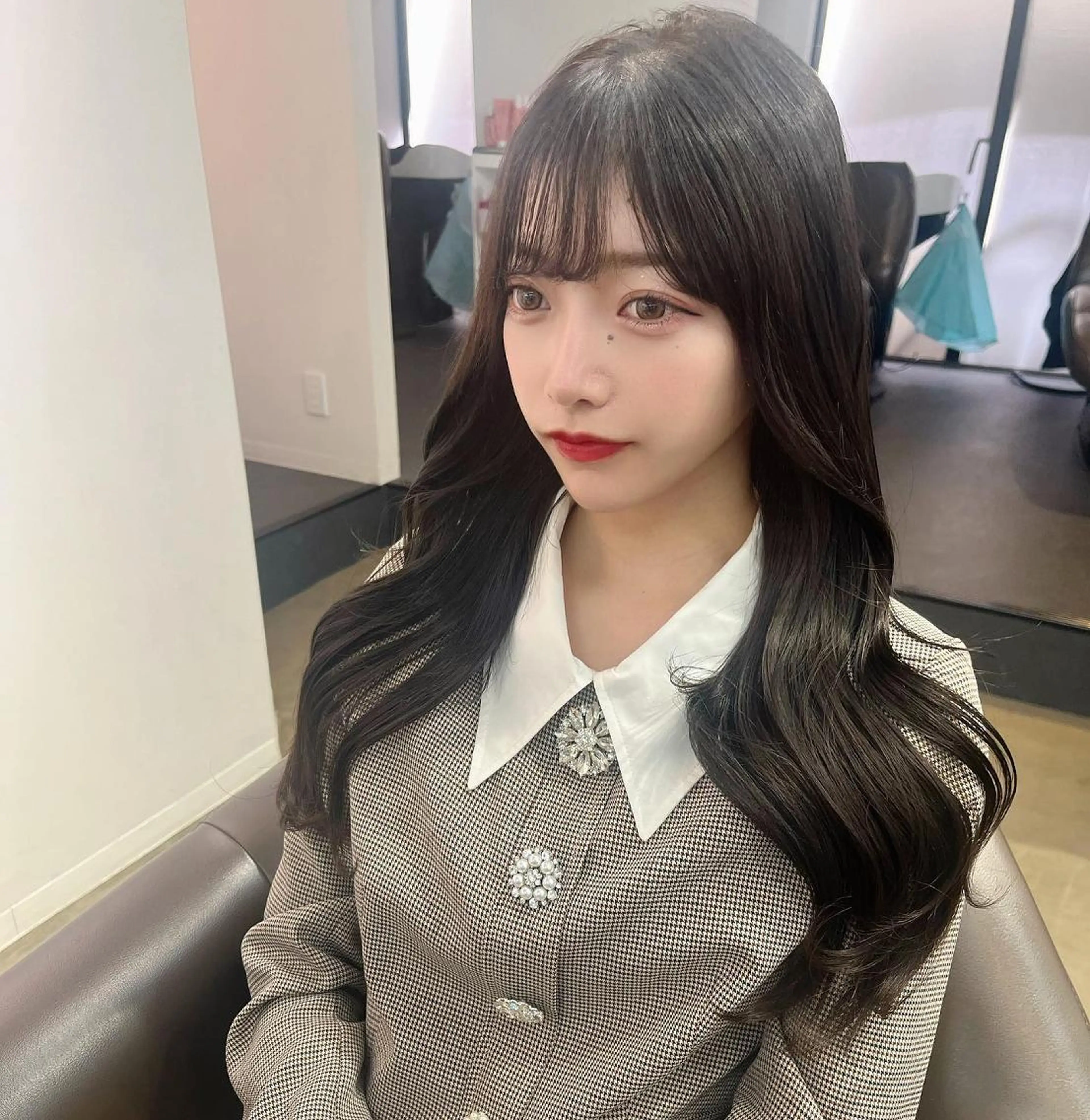 ロング くびれヘア くせ毛 顔周りカット ハイライト 髪質改善 韓国/髪質改善💘 櫻井かれんのヘアスタイル