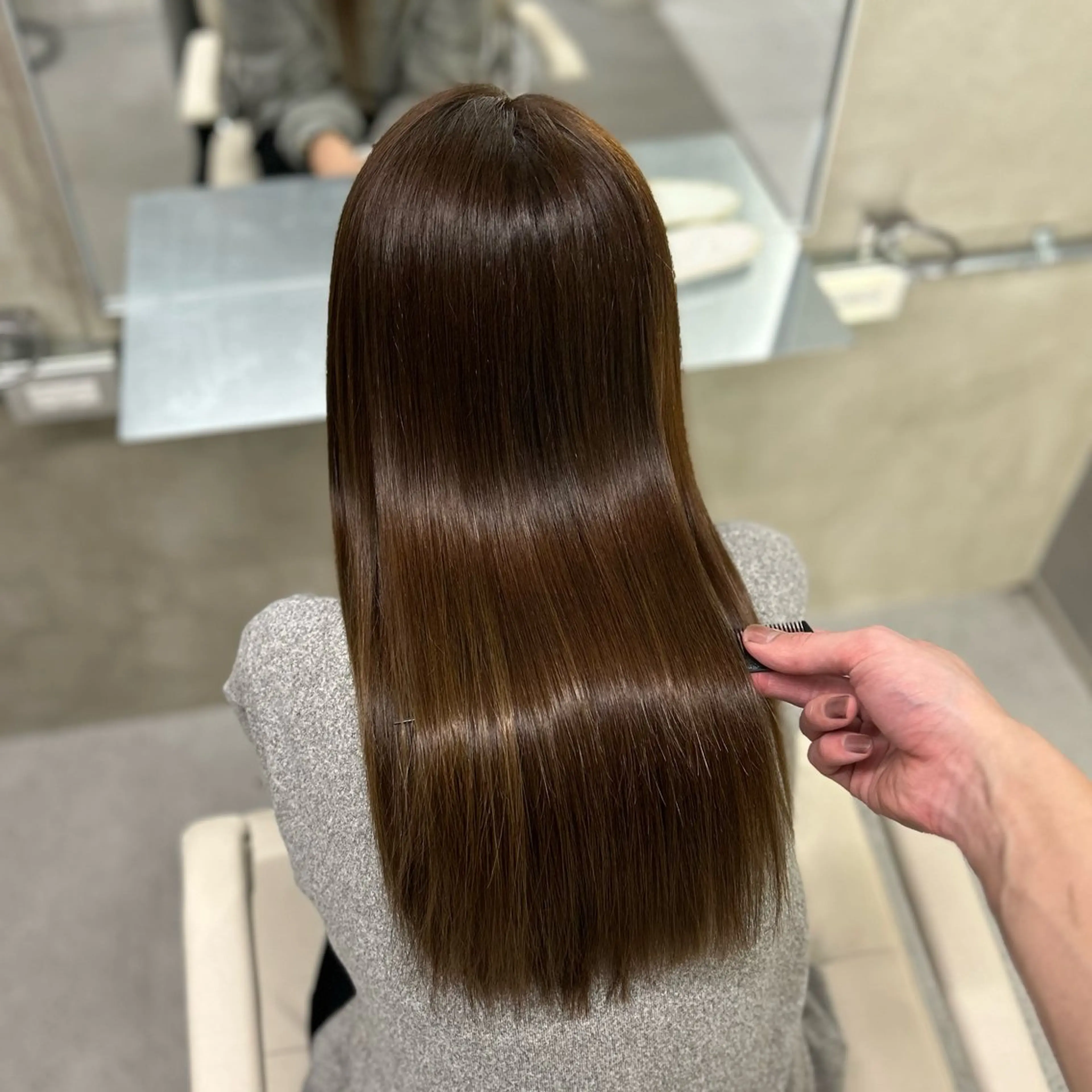 ロング カット ヘアカラー トリートメント 阿倍野/髪質改善 /縮毛矯正/坪田幸広のヘアスタイル