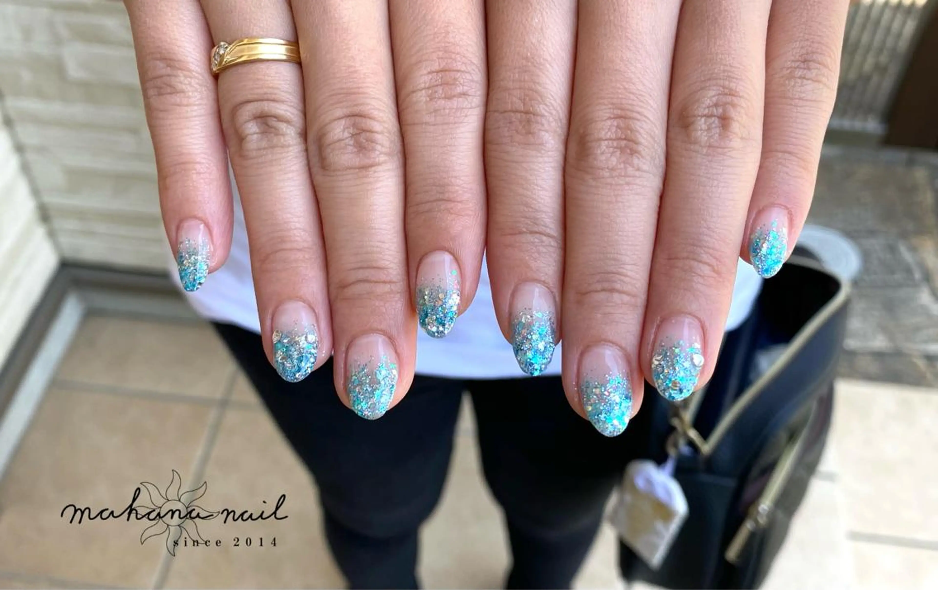 ネイル グラデーション ラメ(グリッター) ラメグラデーション mahana nailのネイルデザイン