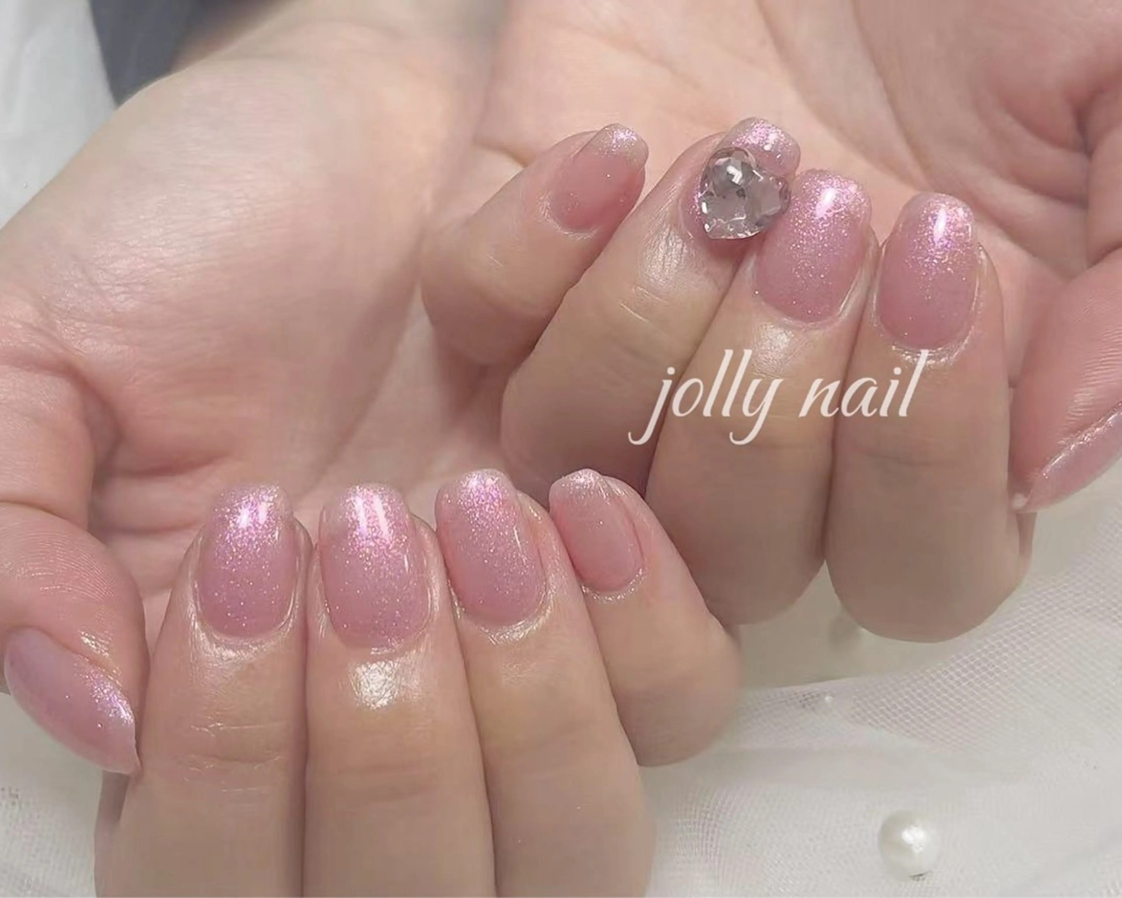 ネイル ハンドネイル Jolly チップ長さだしのネイルデザイン