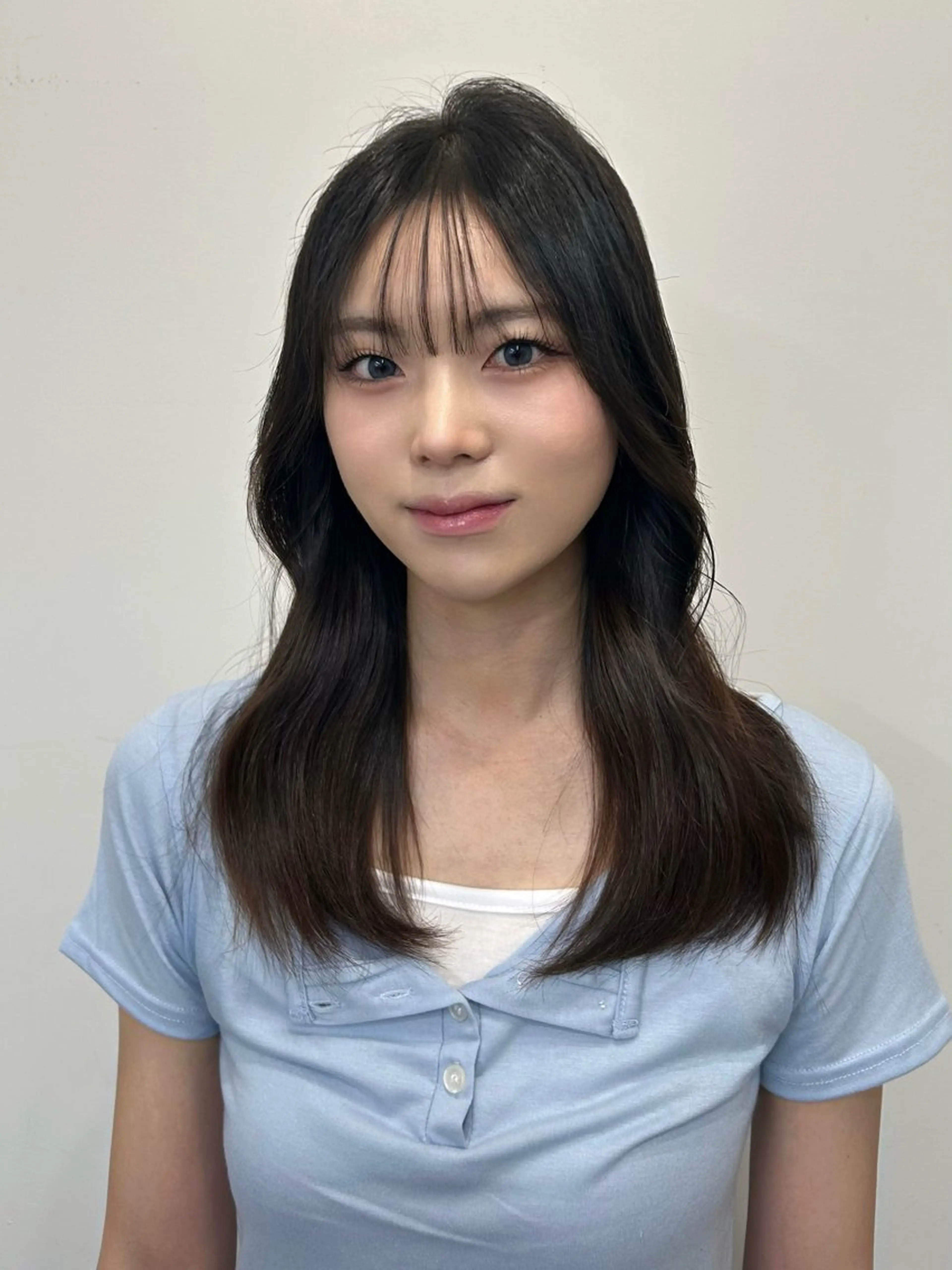 ミディアム カラー ボブ 顔まわりレイヤー 韓国風ヘア レイヤーカット 似合わせカット sunc所属・梅田l大人韓国ヘア レイヤー×艶カラーのヘアスタイル