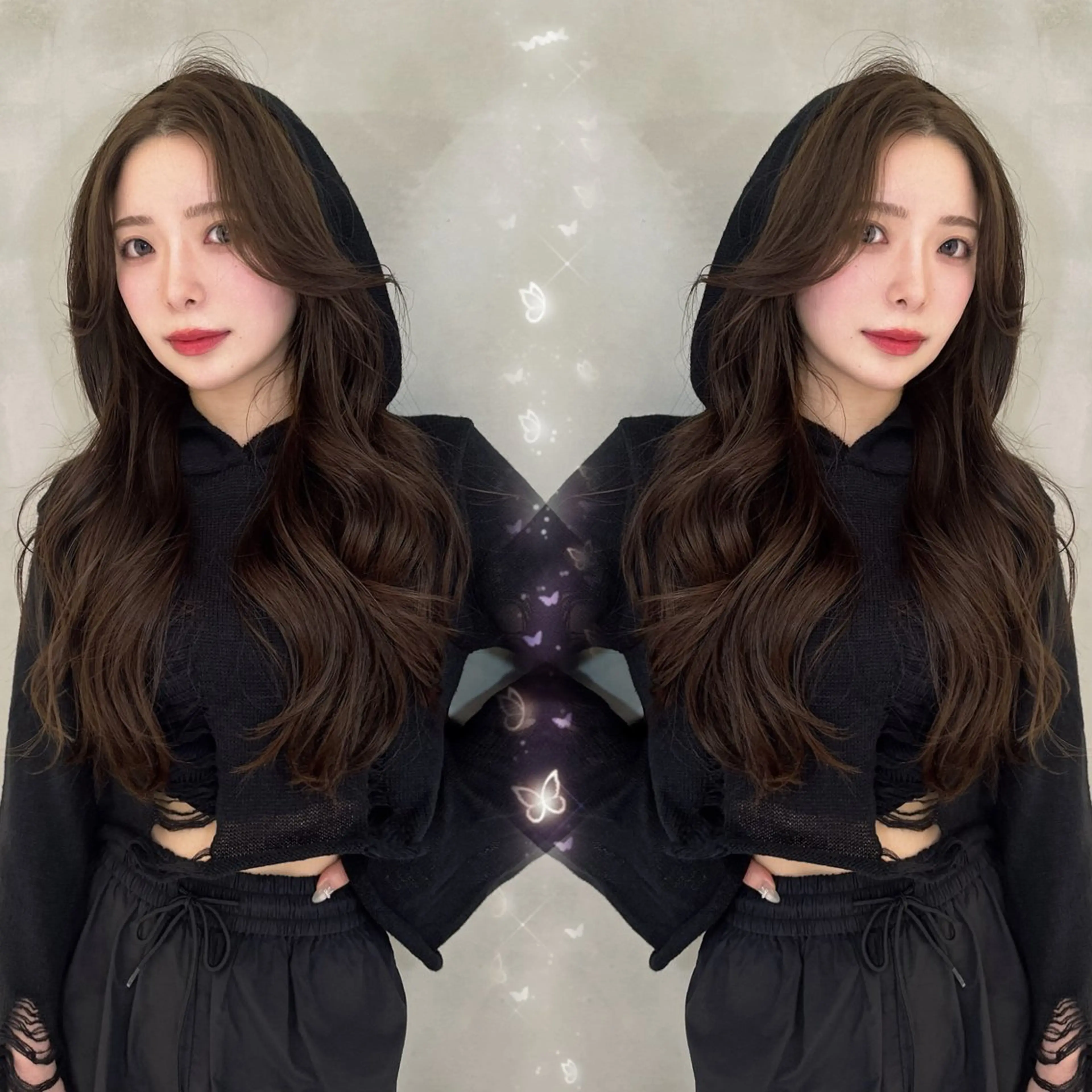 ロング 韓国風ヘア カット ヘアカラー トリートメント レイヤー/韓国✨ 髪質改善/KAのヘアスタイル