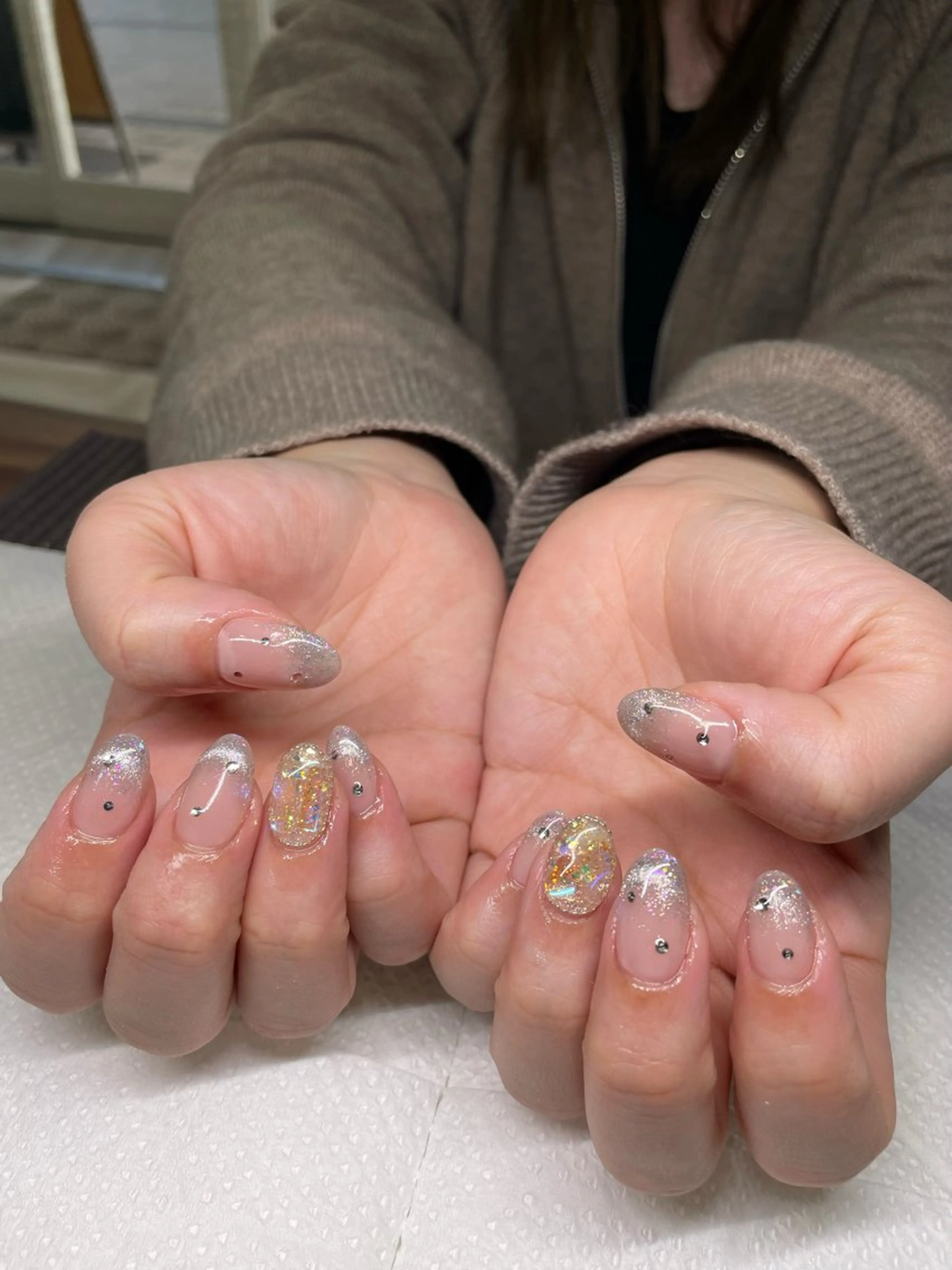 ネイル フレンチネイル 氷ネイル・うるうるネイル マグネットネイル マグネットフレンチ Ricnail☾ ayanoのネイルデザイン