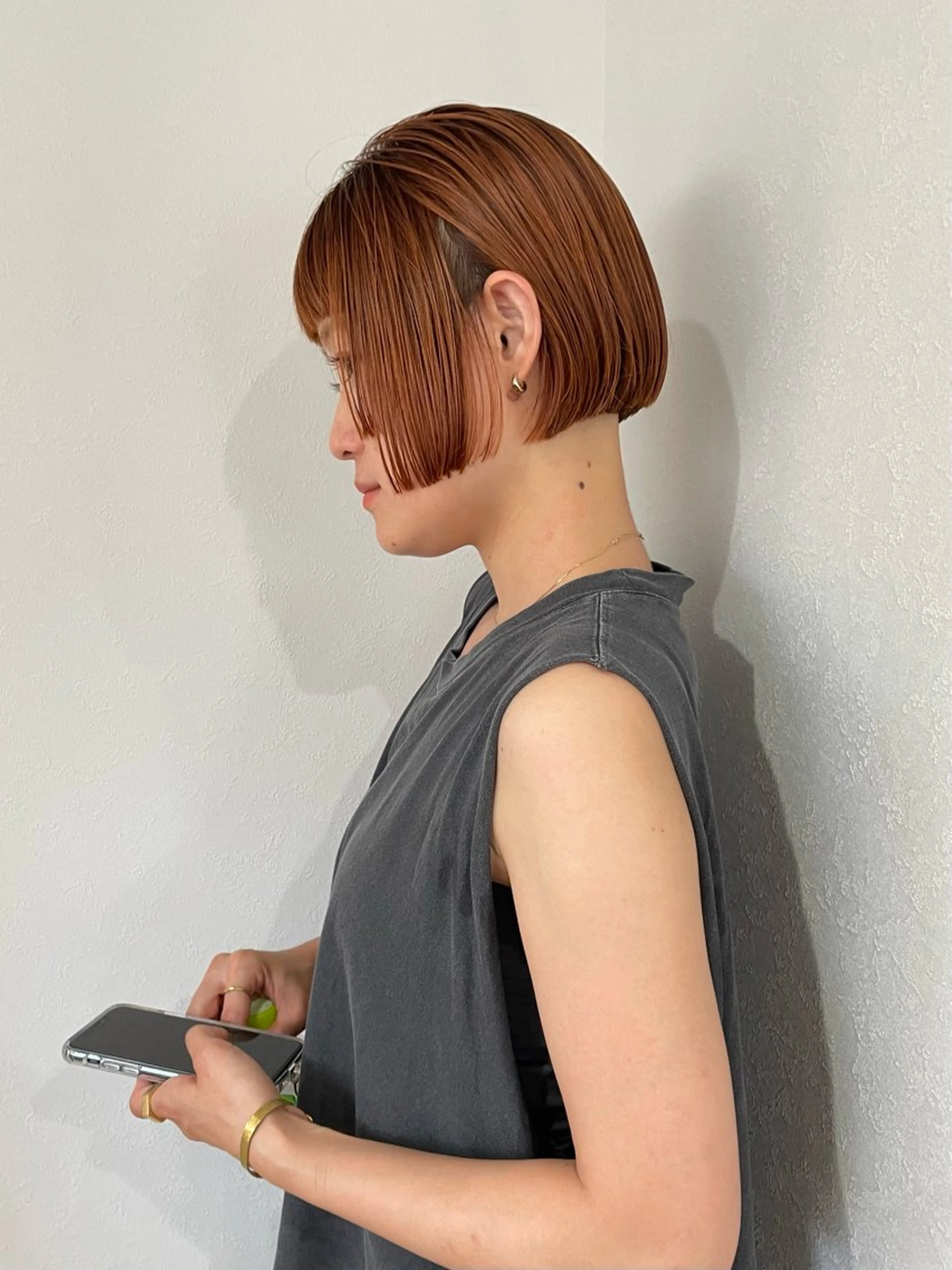 ショート カラー ベージュカラー ハイライトカラー オレンジ オレンジベージュ ハイライト 高田 翔平のヘアスタイル