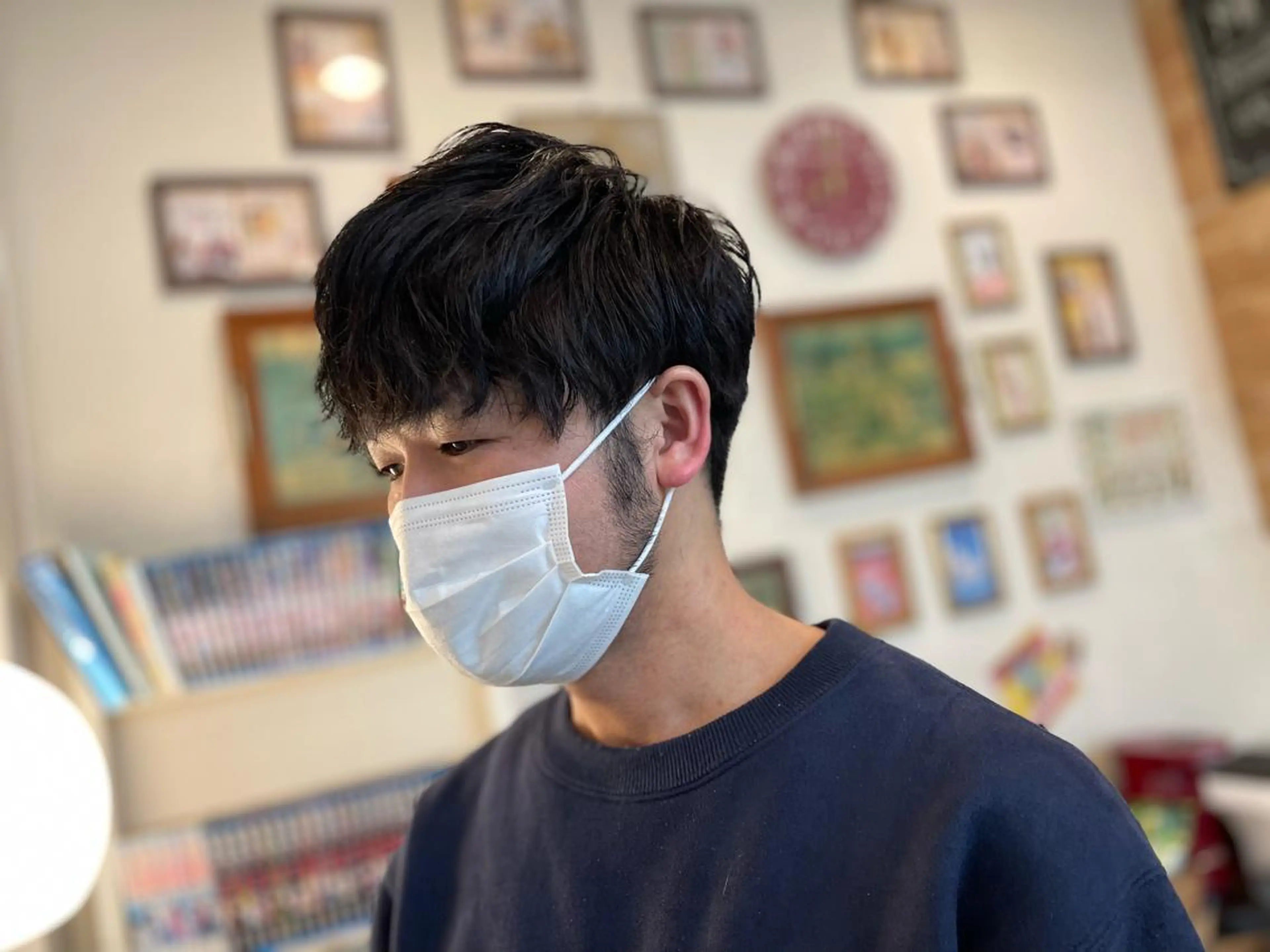 ミディアム メンズ ミディアムパーマ メンズパーマ ツーブロック BARBER CHERRY CLUB所属・山田 美翔のヘアスタイル