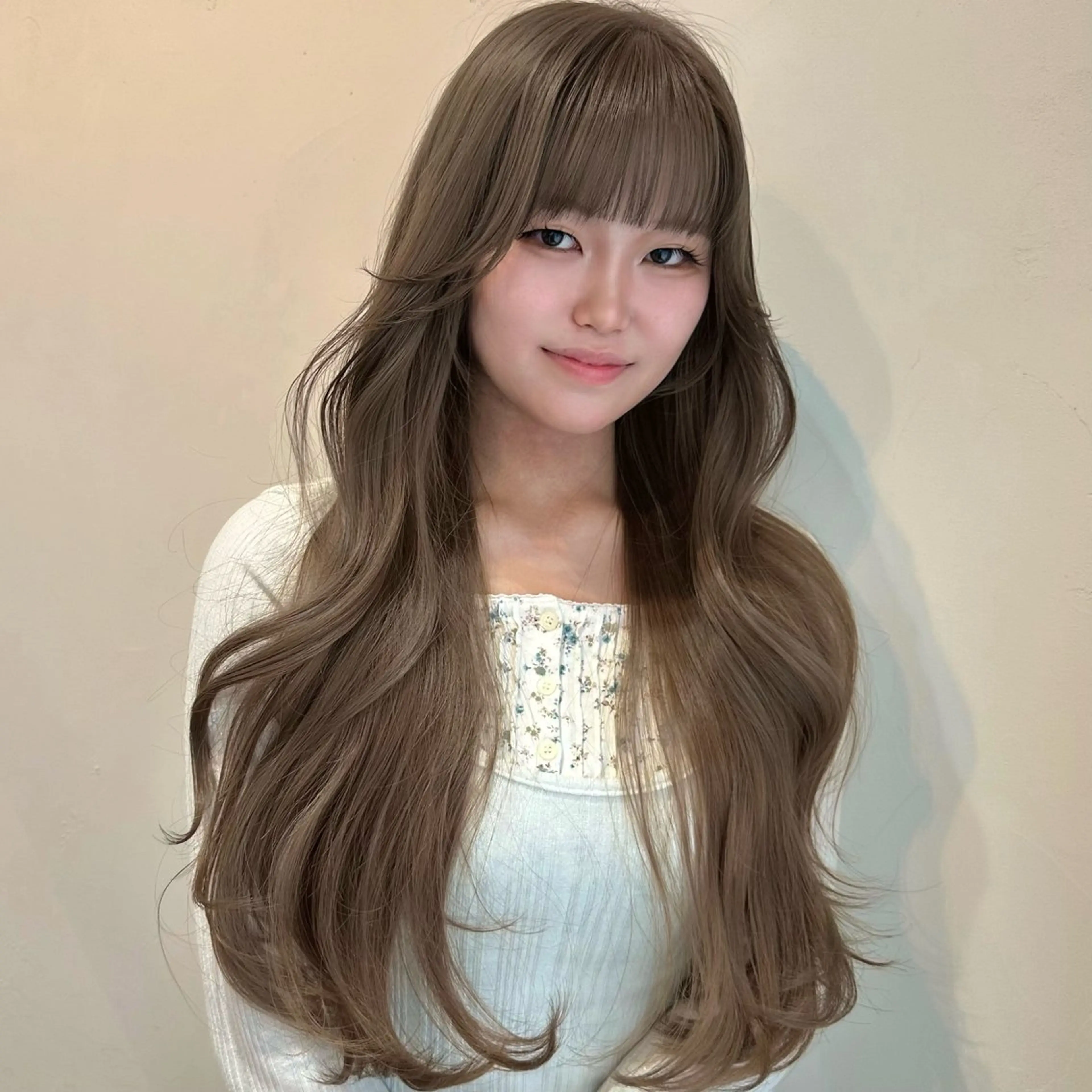 ロング カット ヘアカラー トリートメント 🌹ハッシュカット、 レイヤー韓国ヘア🌹のヘアスタイル