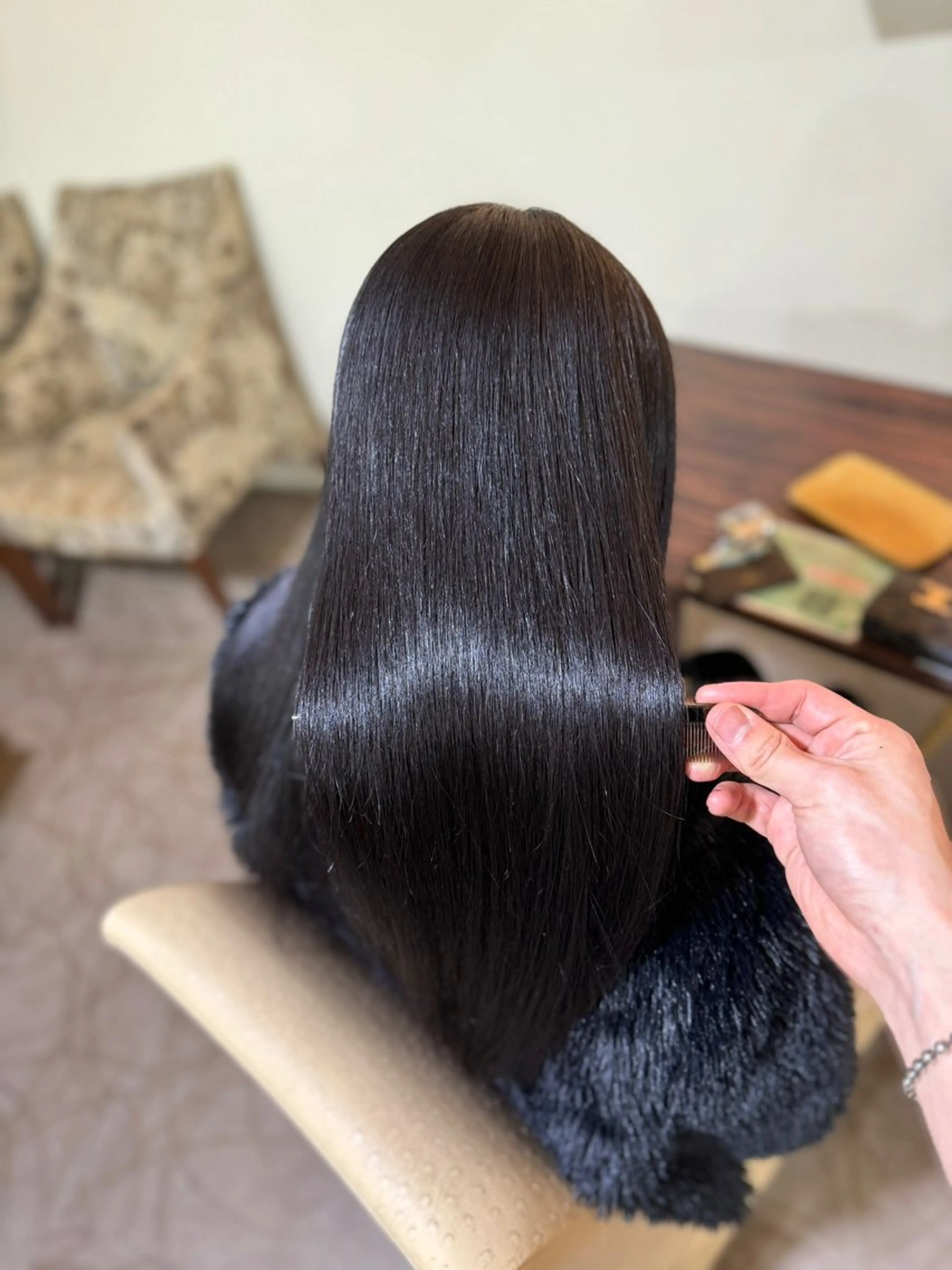 ロング 髪質改善 韓国風ヘア 縮毛矯正 トリートメント ヘアーメイクポリッシュ桂所属・山﨑 将弥のヘアスタイル