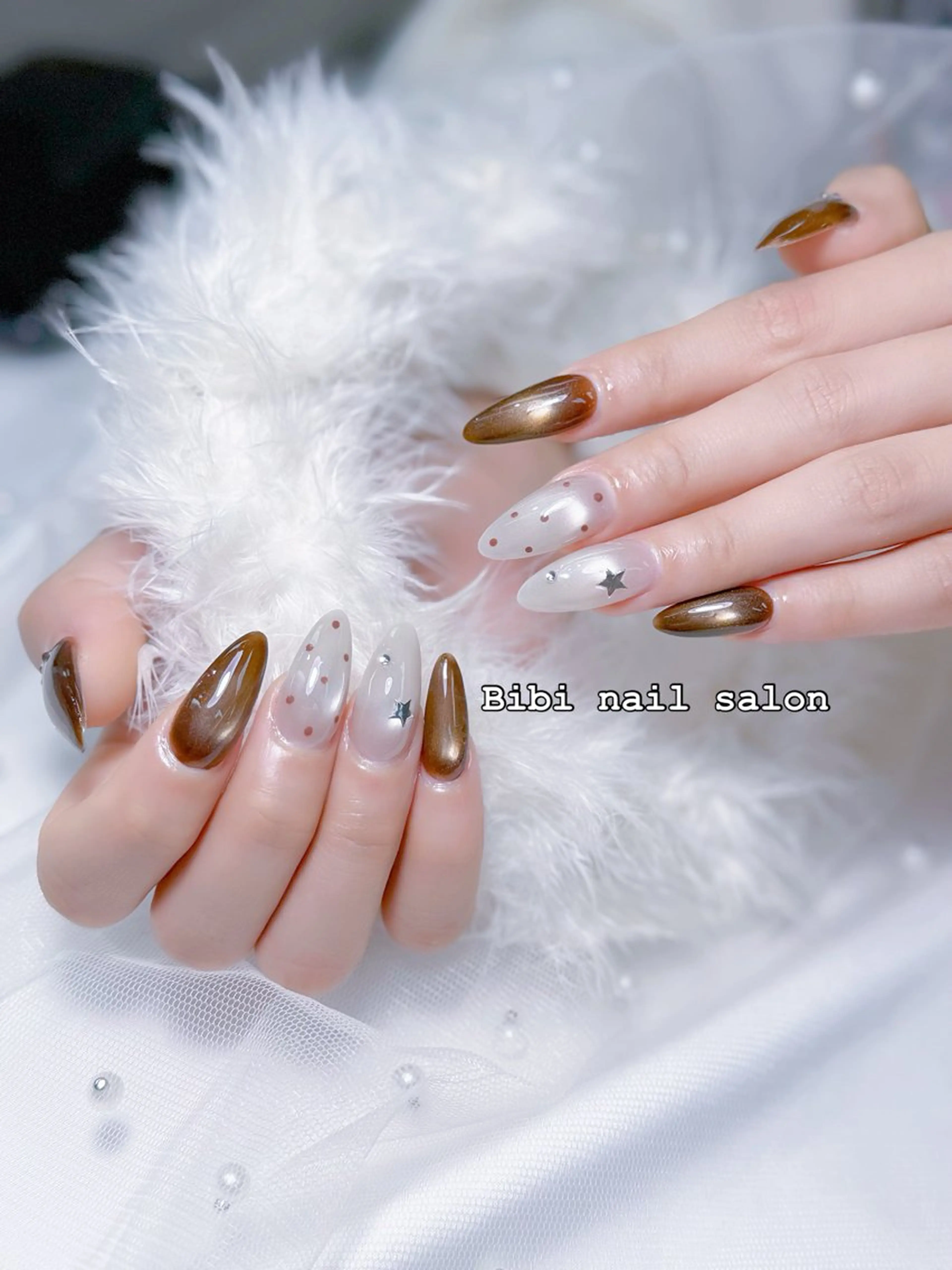 セミロング ハンドネイル Bibi beauty spa Osaka所属・Bibi nail Osakaのネイルデザイン