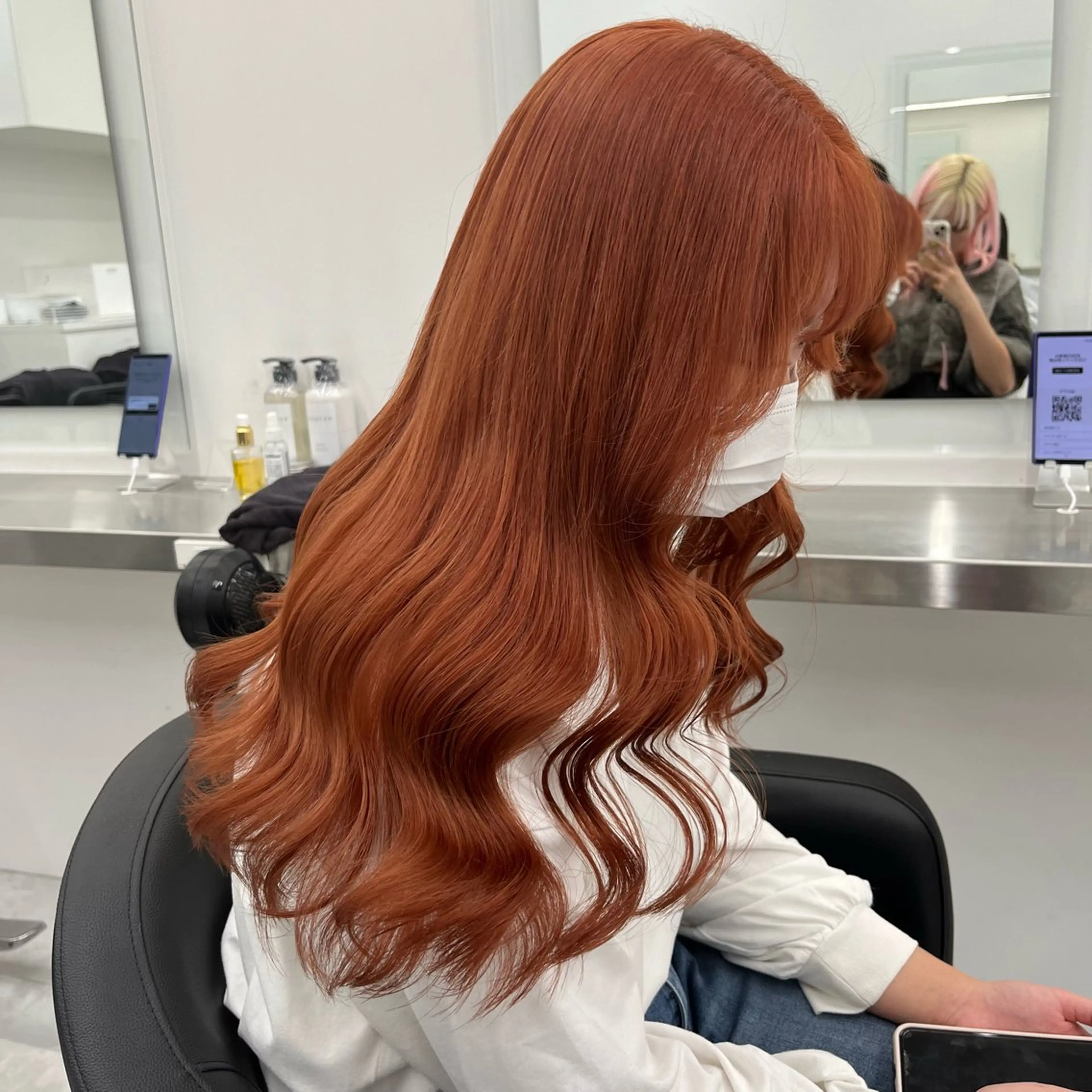 ロング ヘアカラー トリートメント ヘッドスパ 💗韓国暖色ヘア NO.1💗🪽のヘアスタイル