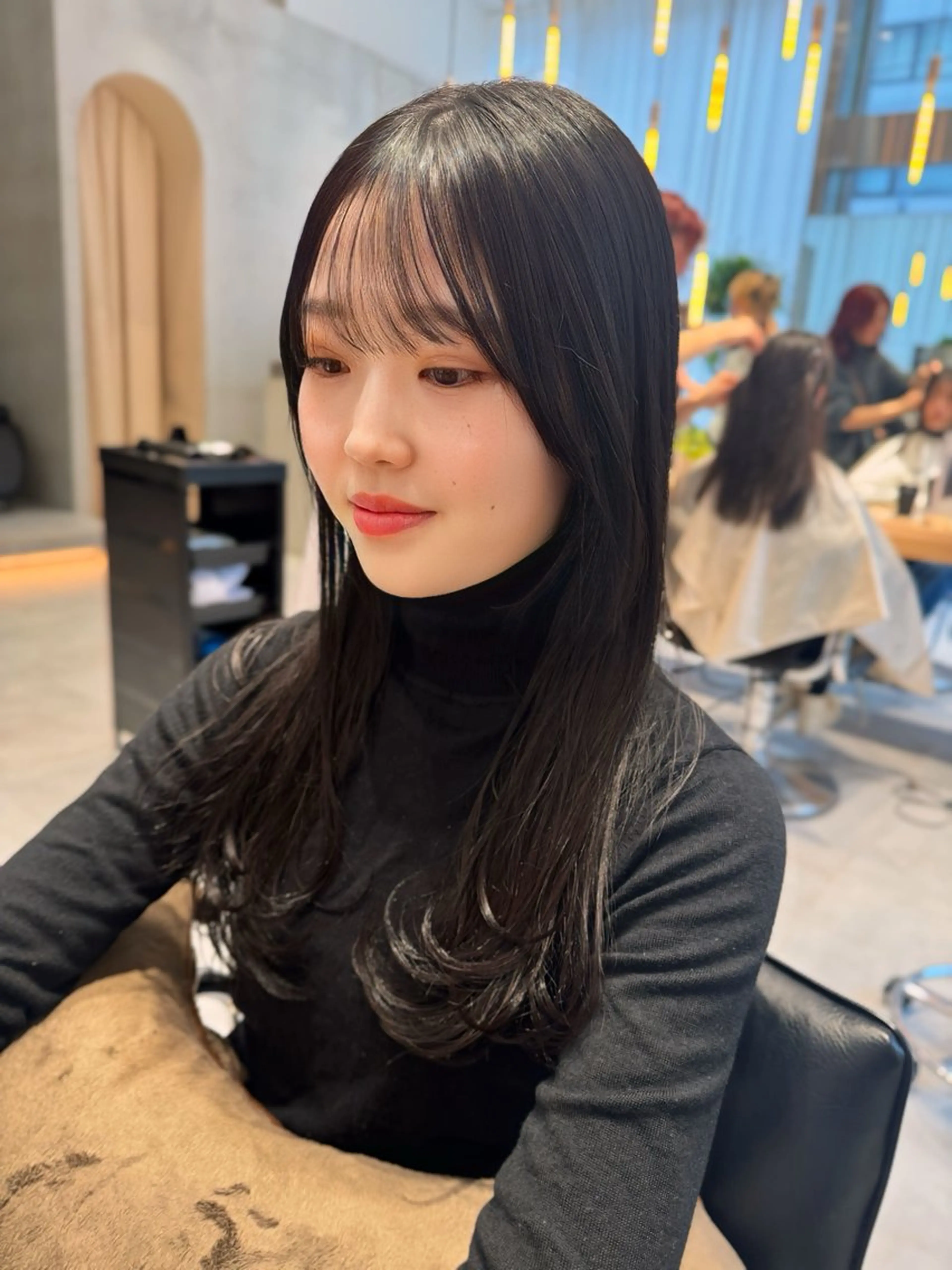 ロング カラー カット ヘアカラー トリートメント ヘアセット 🎀韓国レイヤー 🇰🇷mireiのヘアスタイル