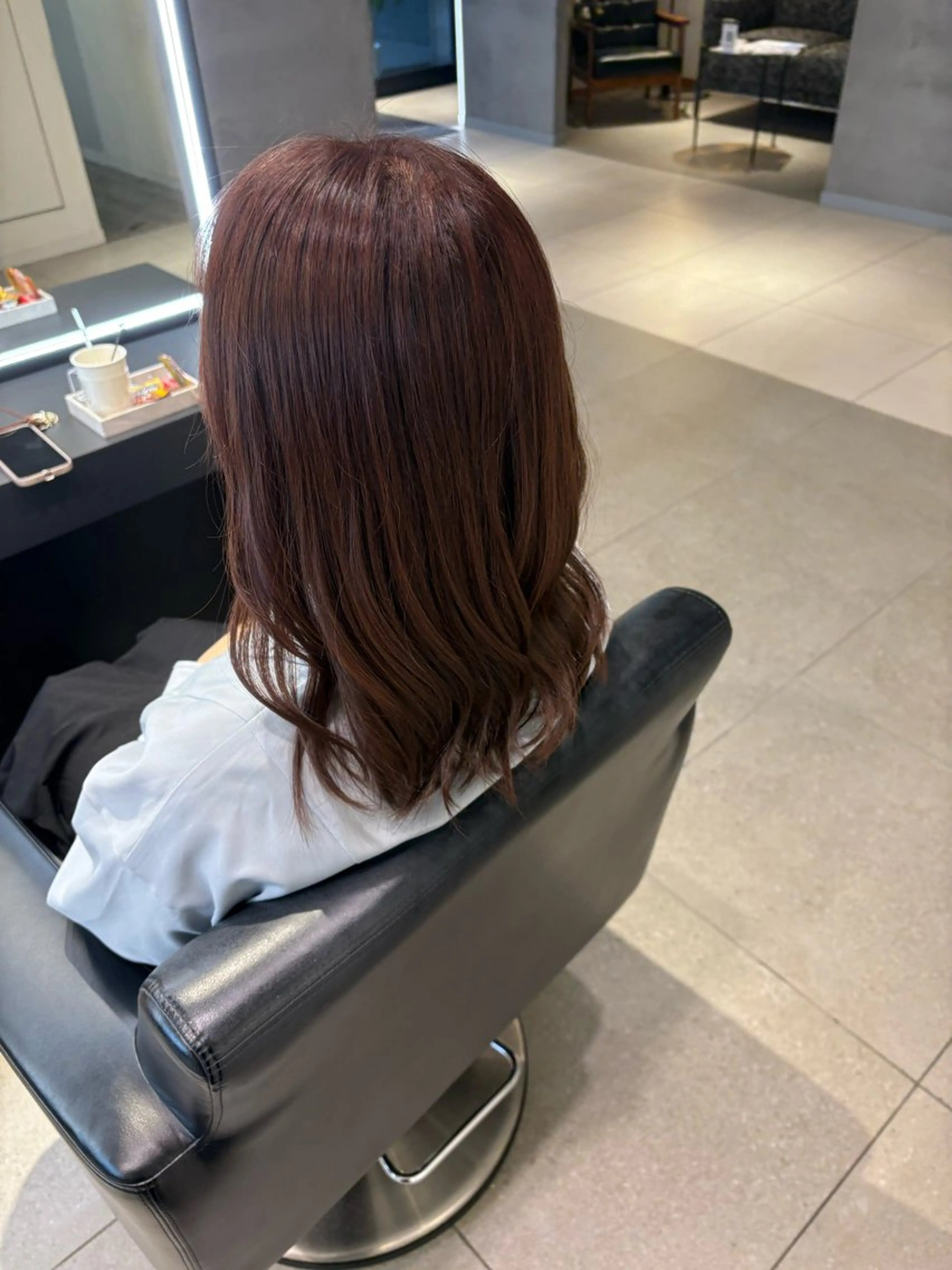 ミディアム カラー ブラウンカラー レッドカラー レッドブラウン ERII /伏見・栄 カットモデル募集中！のヘアスタイル