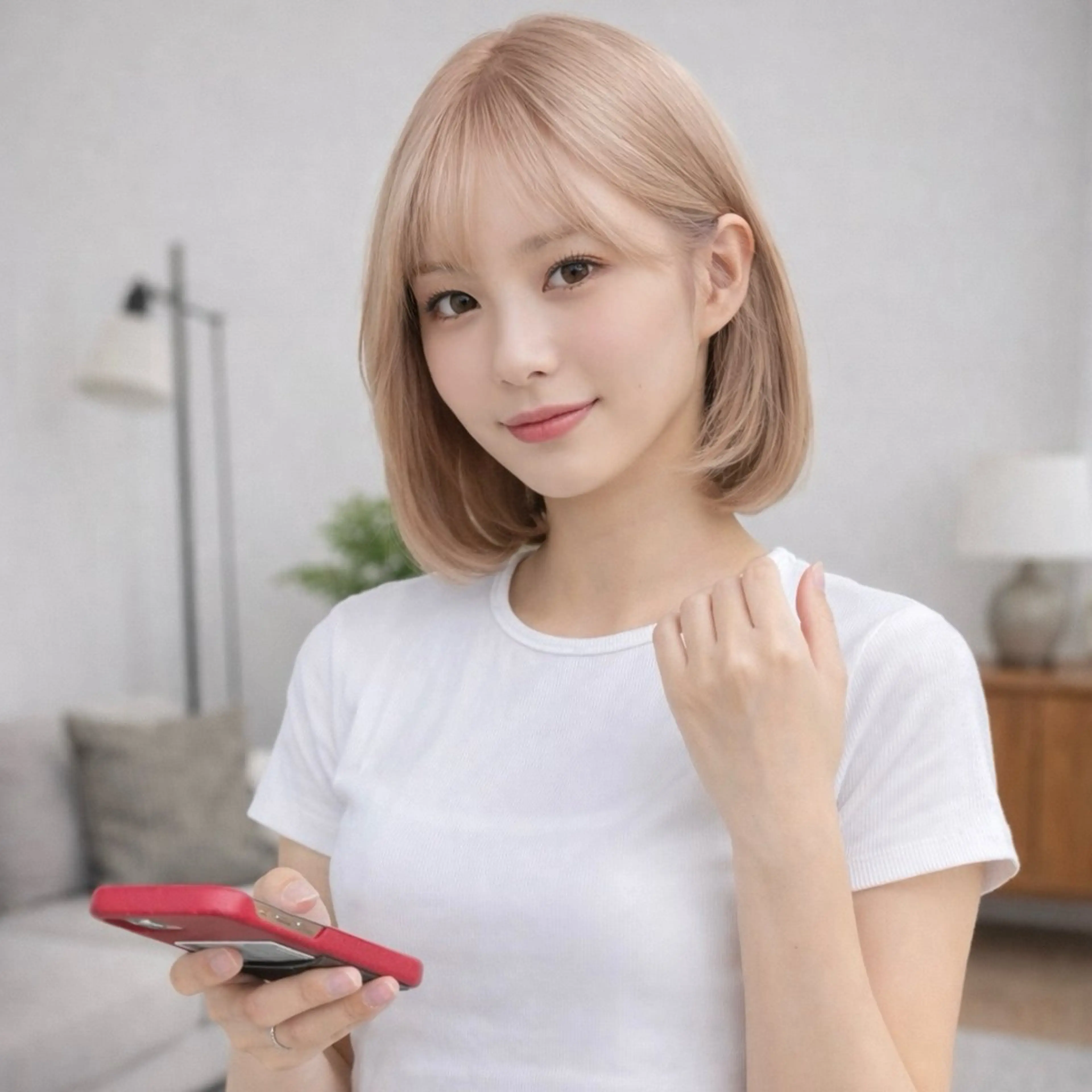 ミディアム カラー ヘアカラー 一ノ瀬 暁のヘアスタイル