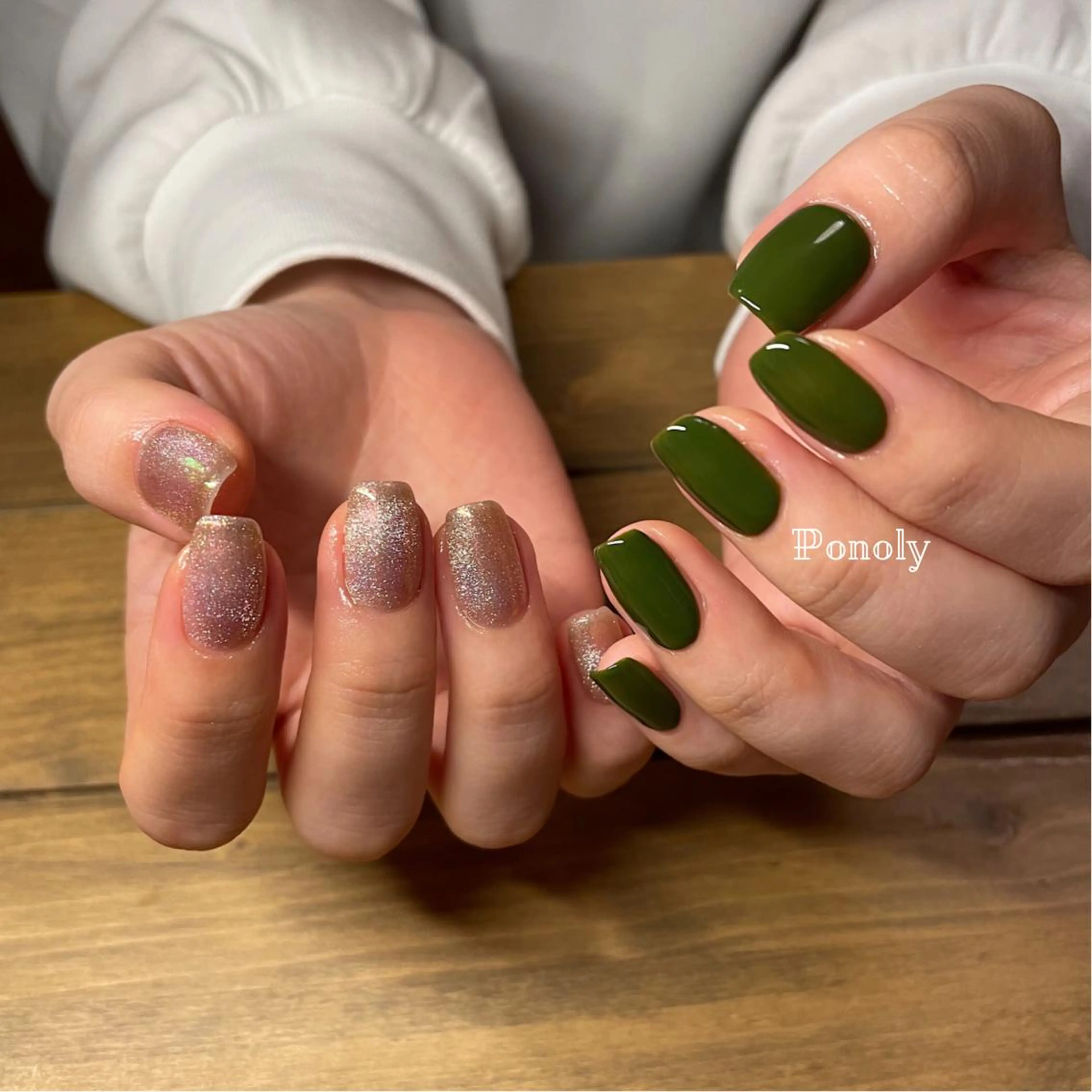 ショート ネイル ジェルネイル マグネットネイル ニュアンスネイル ワンカラーネイル パラジェル 10ten所属・10ten Mikiのネイルデザイン