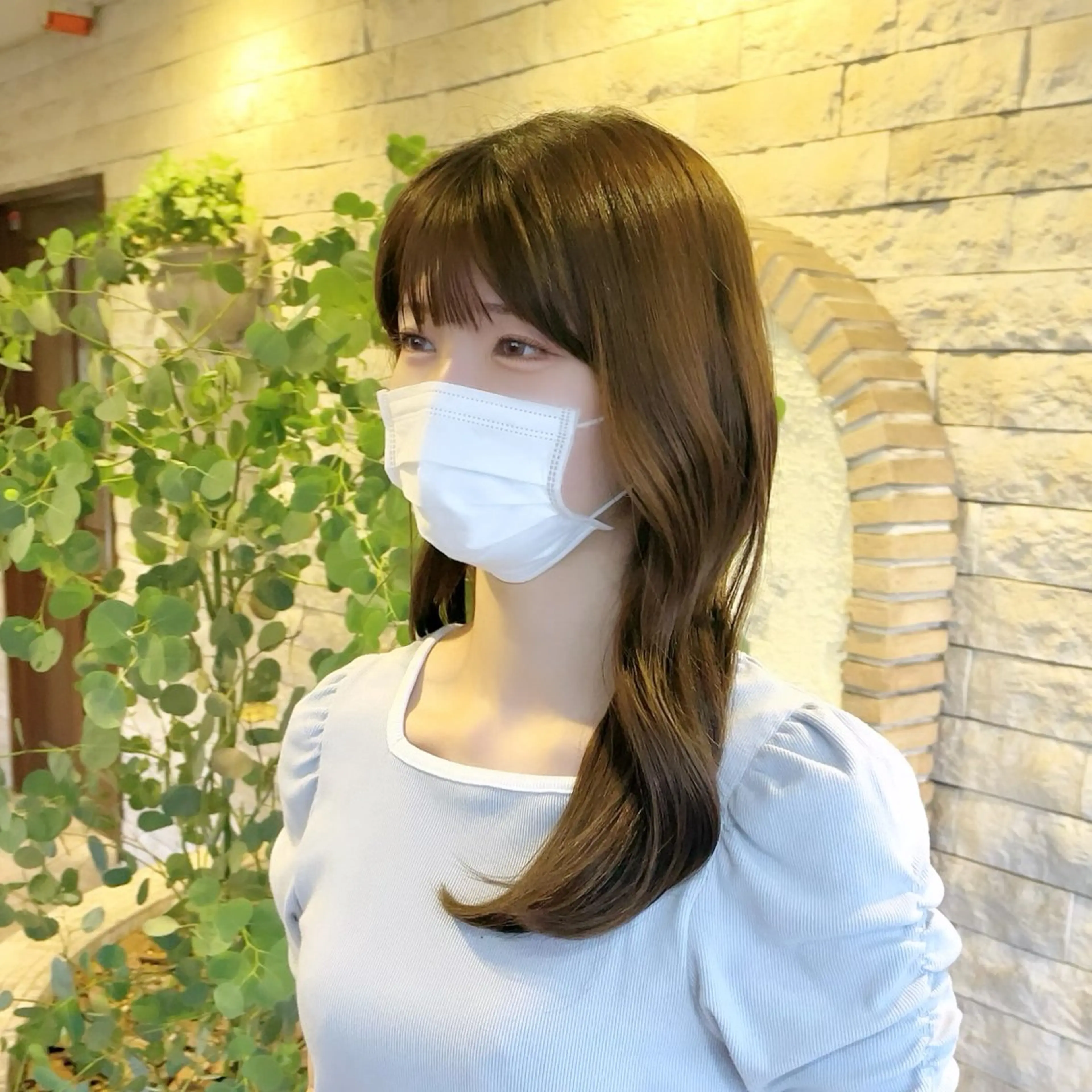 セミロング 顔周りカット 韓国風ヘア suzuka/透明感 カラー 美髪縮毛矯正のヘアスタイル