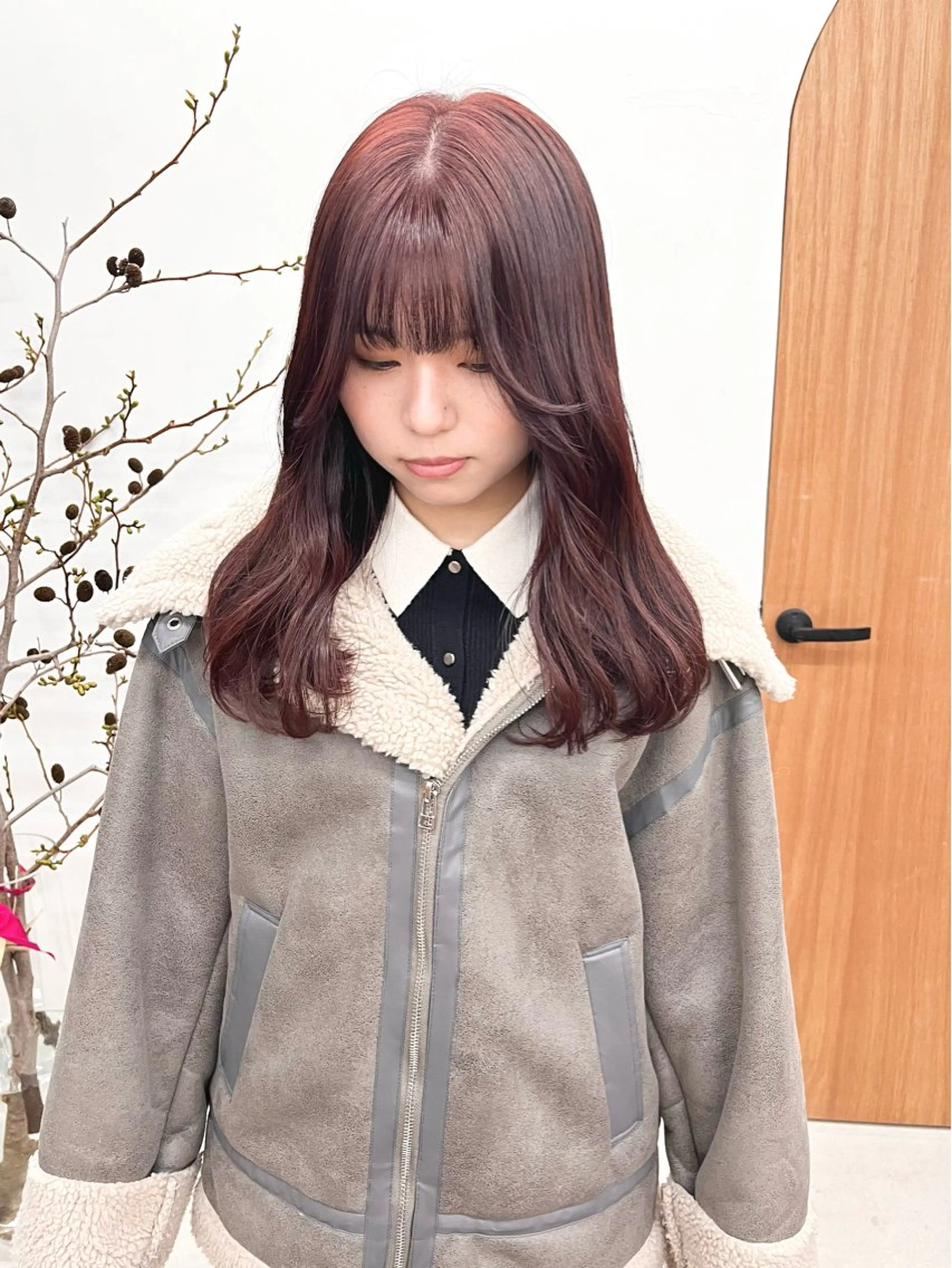 ミディアム カラー ヘアアレンジ esu 心斎橋店所属・ena/ブリーチなし 心斎橋・ベージュ🎀のヘアスタイル