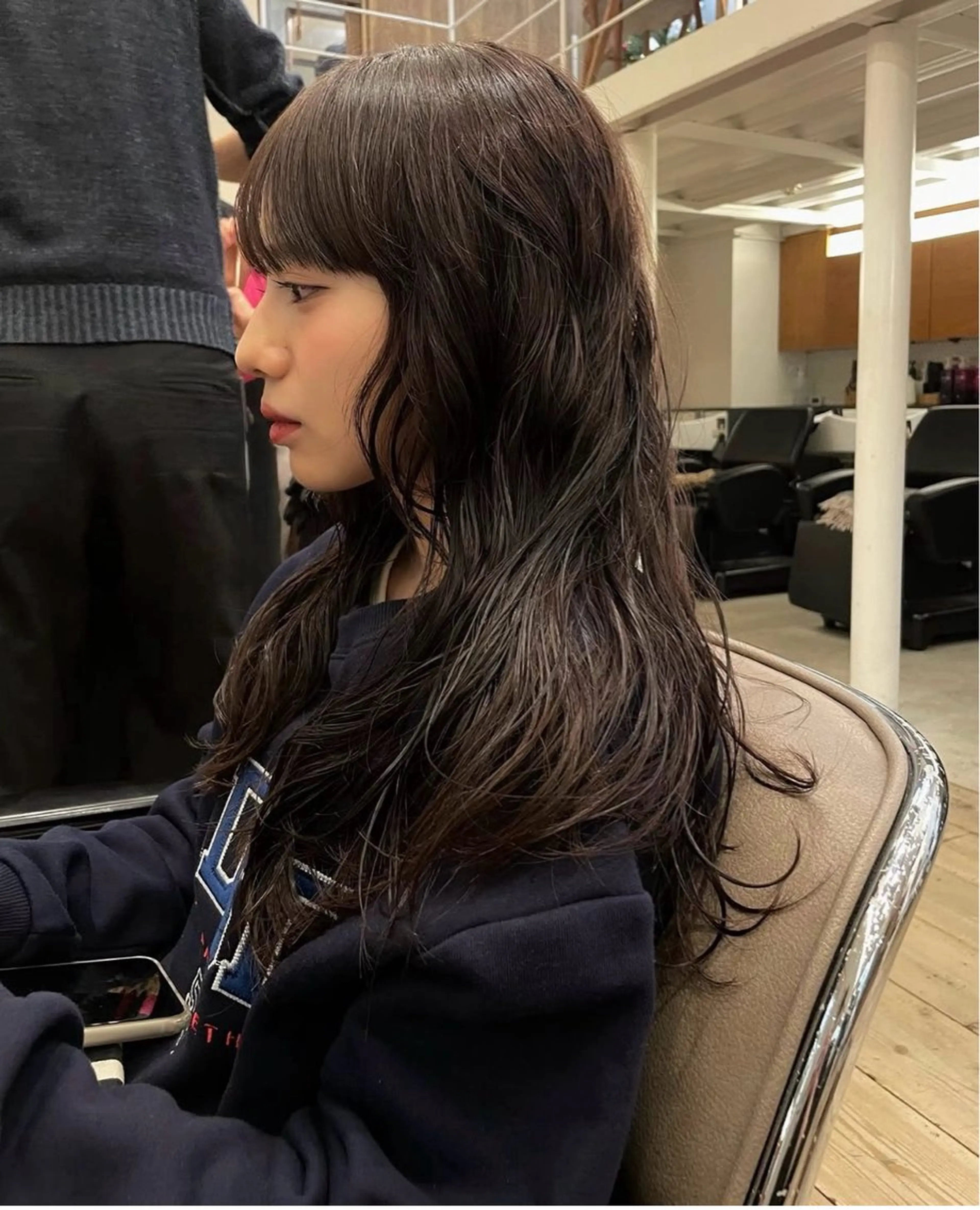 セミロング パーマ パーマ 佐川 寧音のヘアスタイル