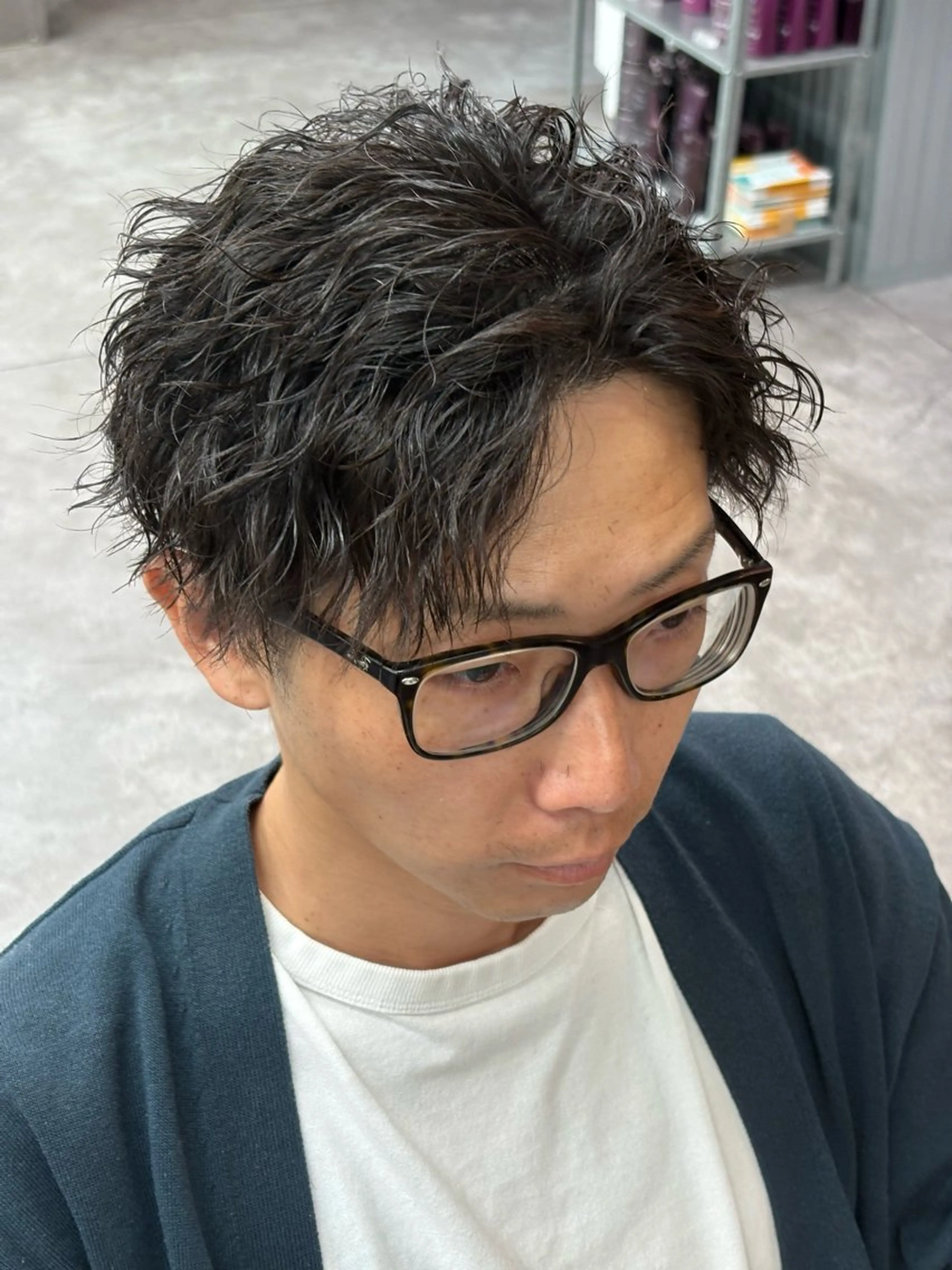 ミディアム カラー パーマ メンズ カット パーマ トリートメント ヘアセット メンズパーマ特化 🔥韓国ヘア職人🔥のヘアスタイル