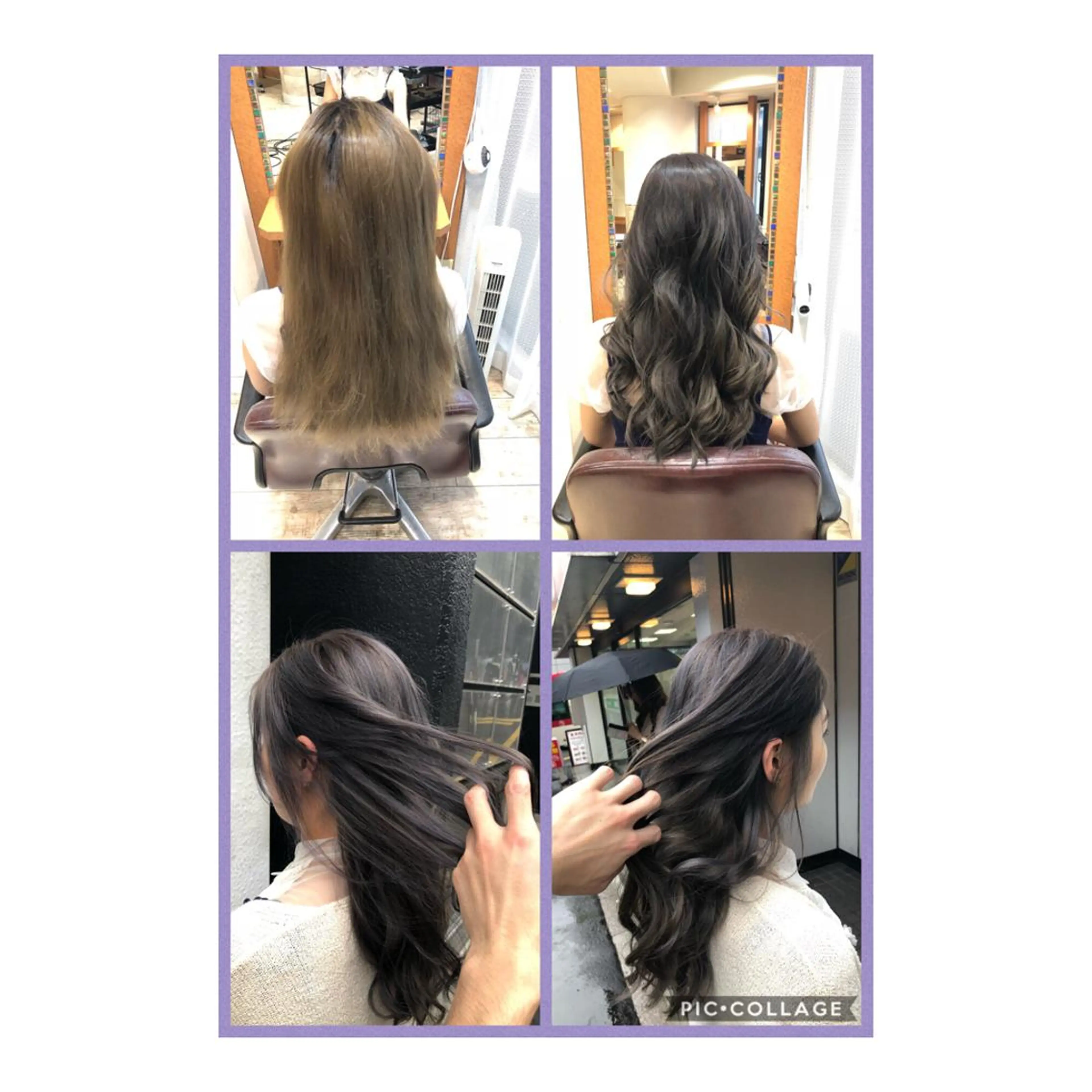 ロング カラー アッシュ ブリーチ 100%髪質改善特化 TRUNSのヘアスタイル