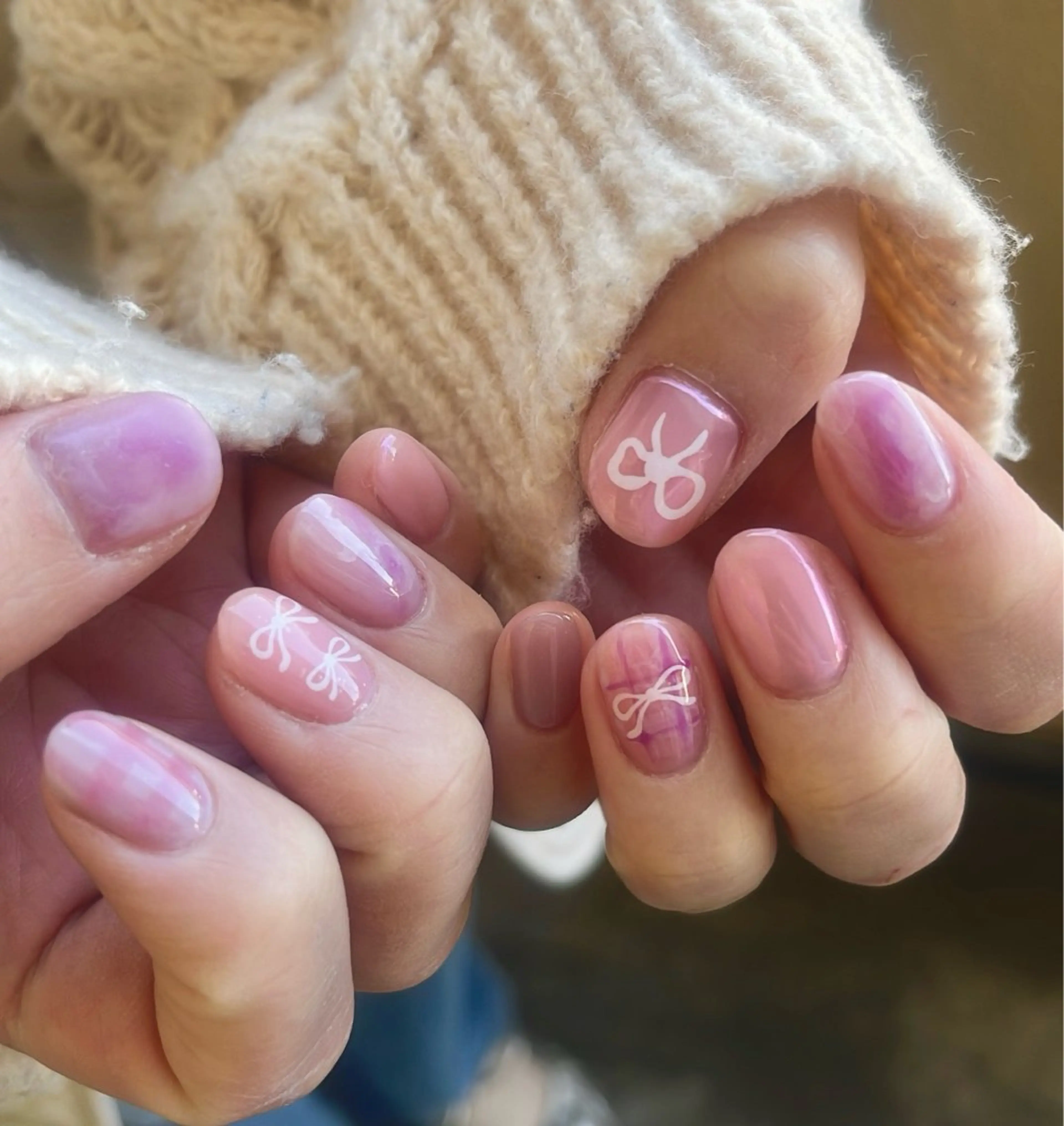 ネイル ニュアンスネイル ピンク NailByua 武蔵新城徒歩4分のネイルデザイン