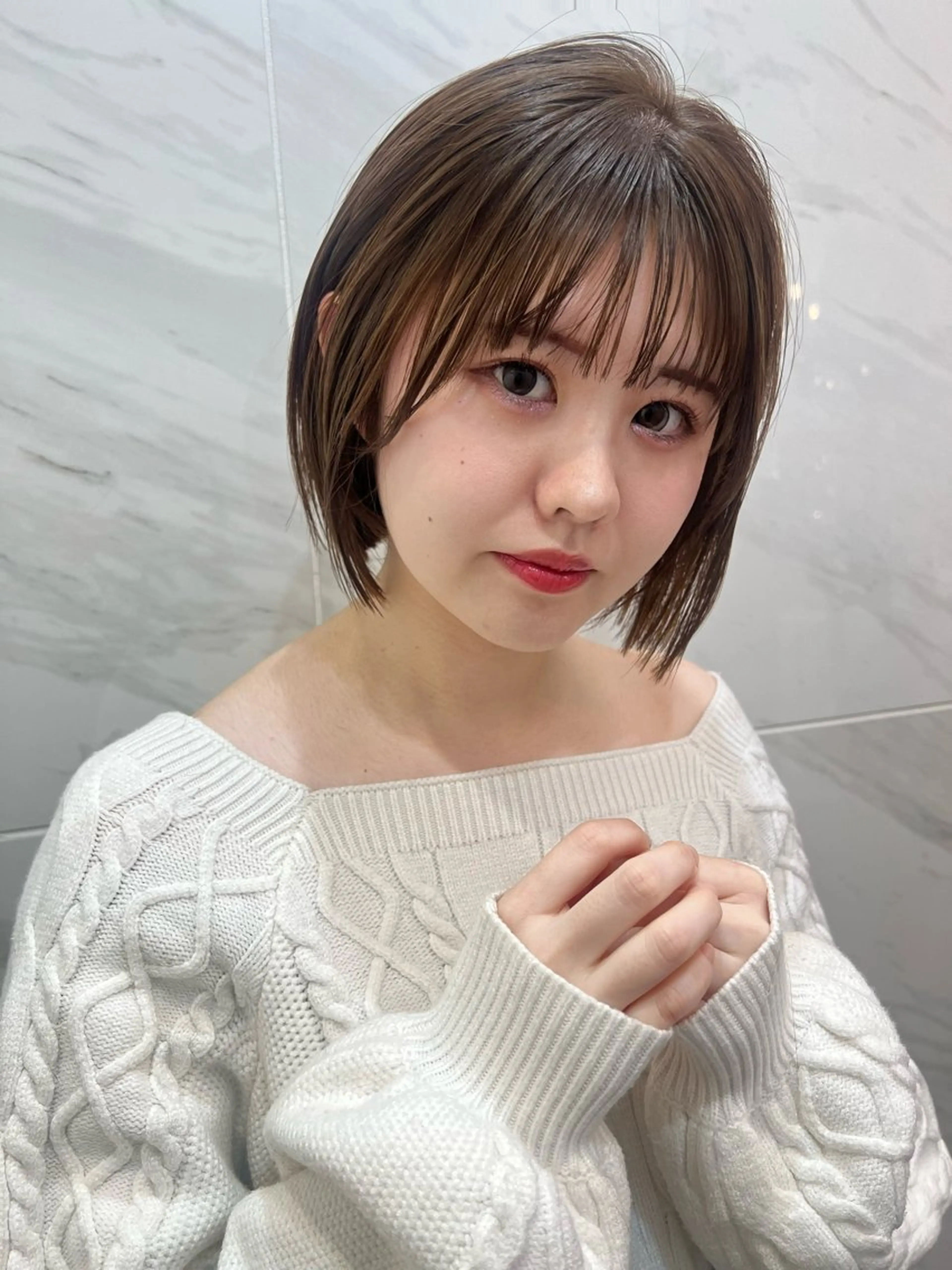 ショート ボブ カット ヘアカラー 🩶韓国/似合わせ/ さわ🩶のヘアスタイル