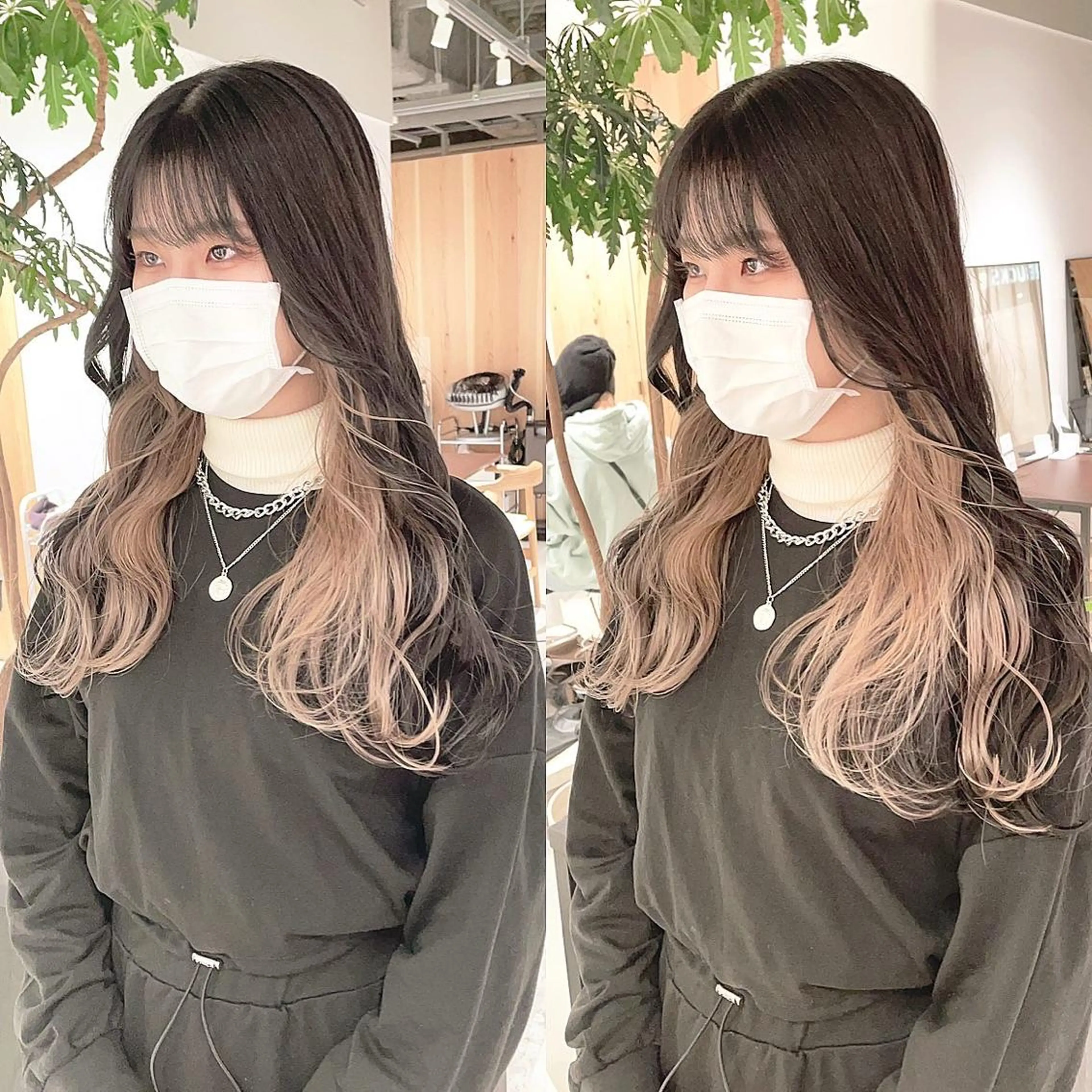 ロング カラー ベージュカラー ブリーチ ヘアカラー トリートメント 渋谷:インナーカラー ／🍒エリカ🍒のヘアスタイル