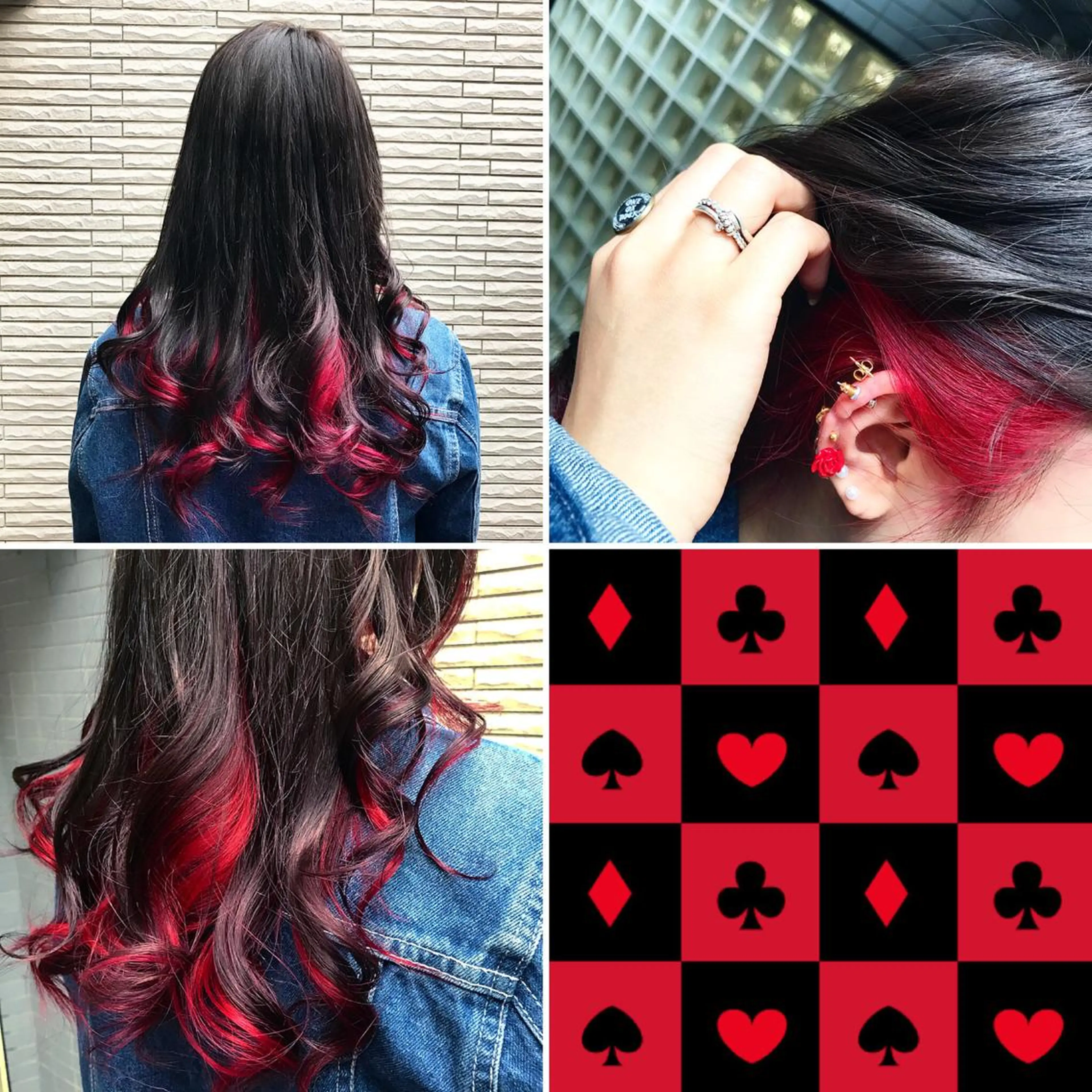 ロング カラー アッシュ ダークアッシュ インナーカラー レッドカラー ヘアカラー トリートメント "PEPPU "所属・🌈推し色派手髪 ハイトーンShinのヘアスタイル