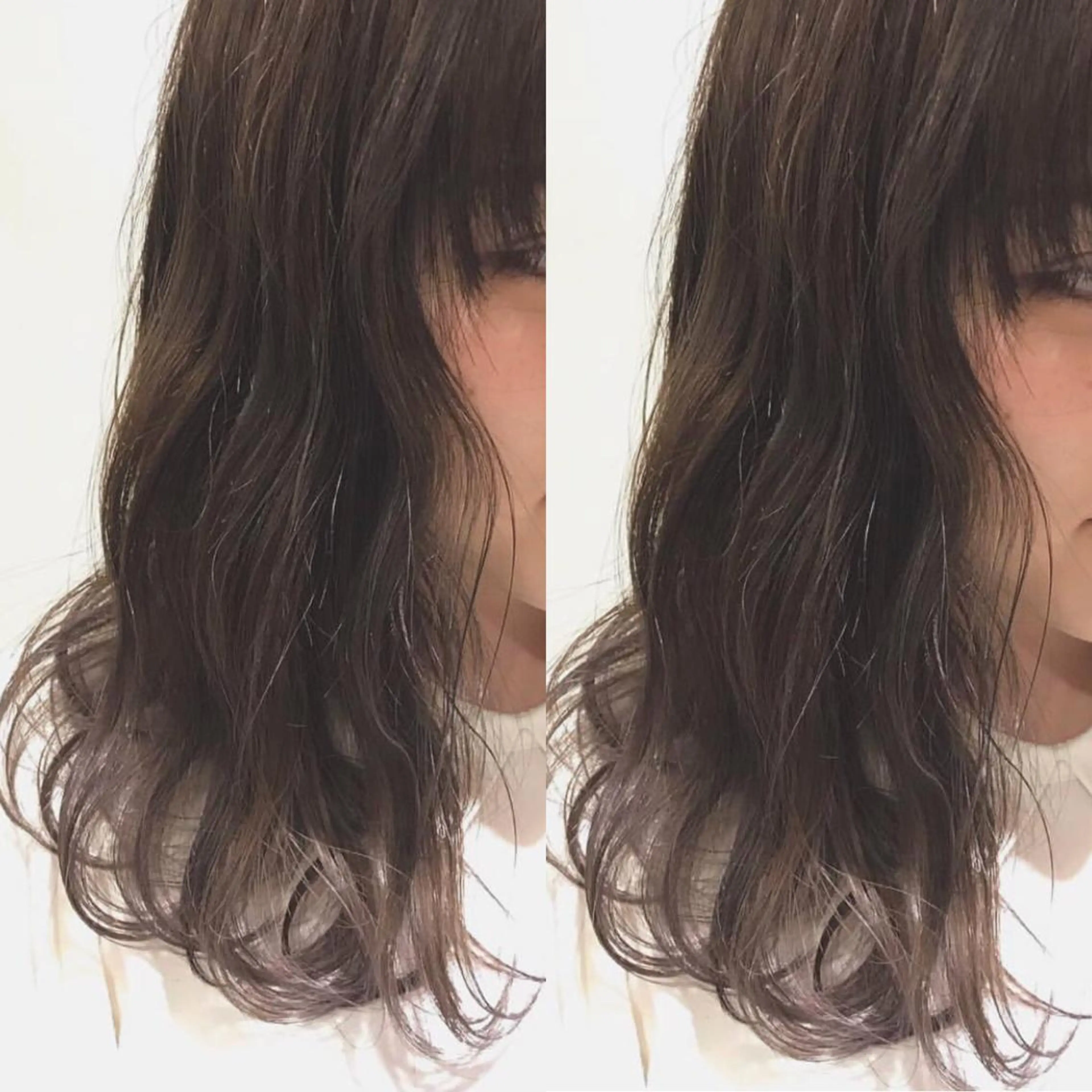 ミディアム カラー カット ヘアカラー トリートメント 荒木 依莉亜のヘアスタイル