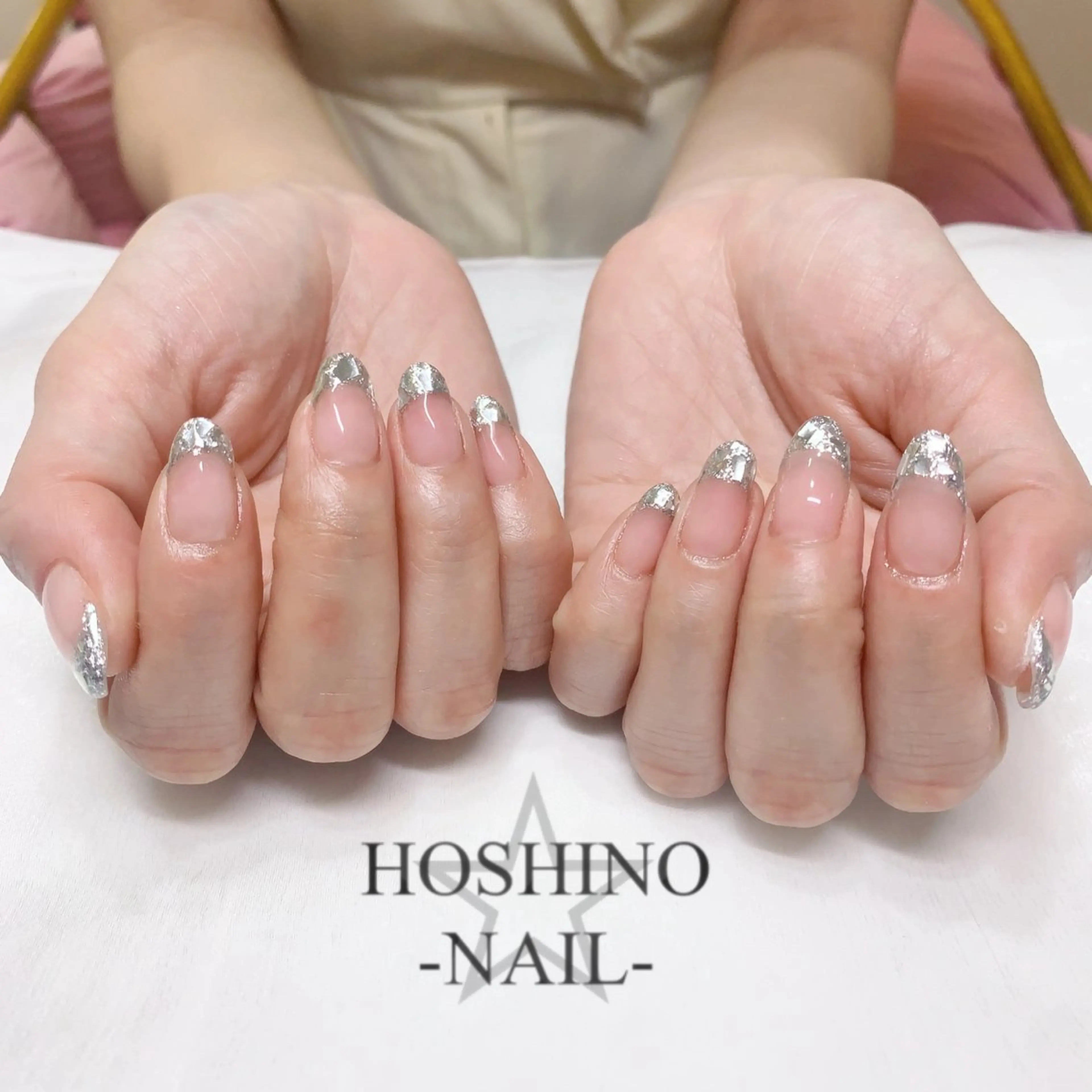 ネイル フレンチネイル ガラスフレンチ ハンドネイル ★HOSHINO NAIL★新宿店のネイルデザイン