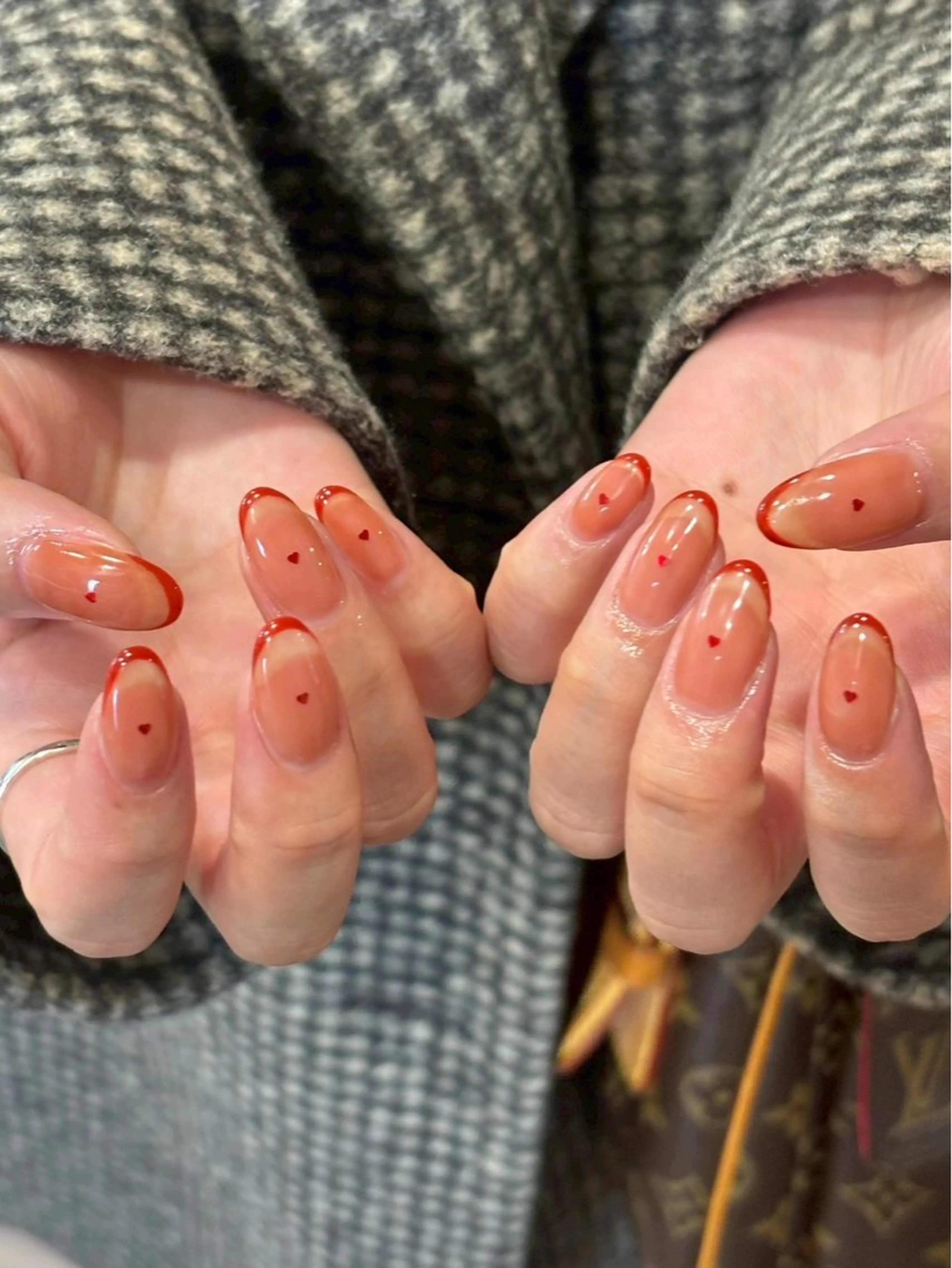 ネイル フレンチネイル ハート シンプルネイル ハンドネイル iconail 下北沢 NONのネイルデザイン