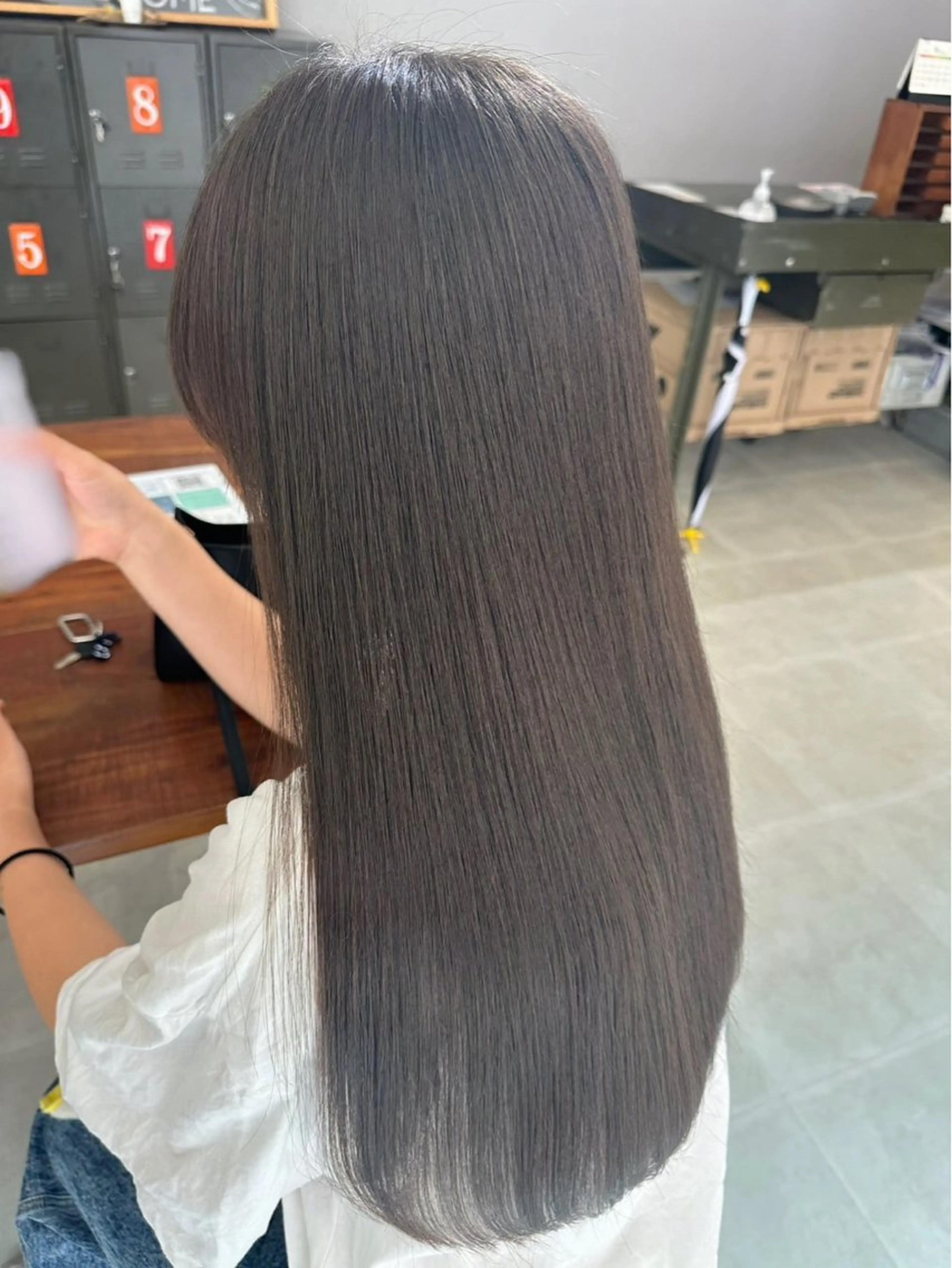 ロング 縮毛矯正 縮毛矯正 中山 達斗のヘアスタイル