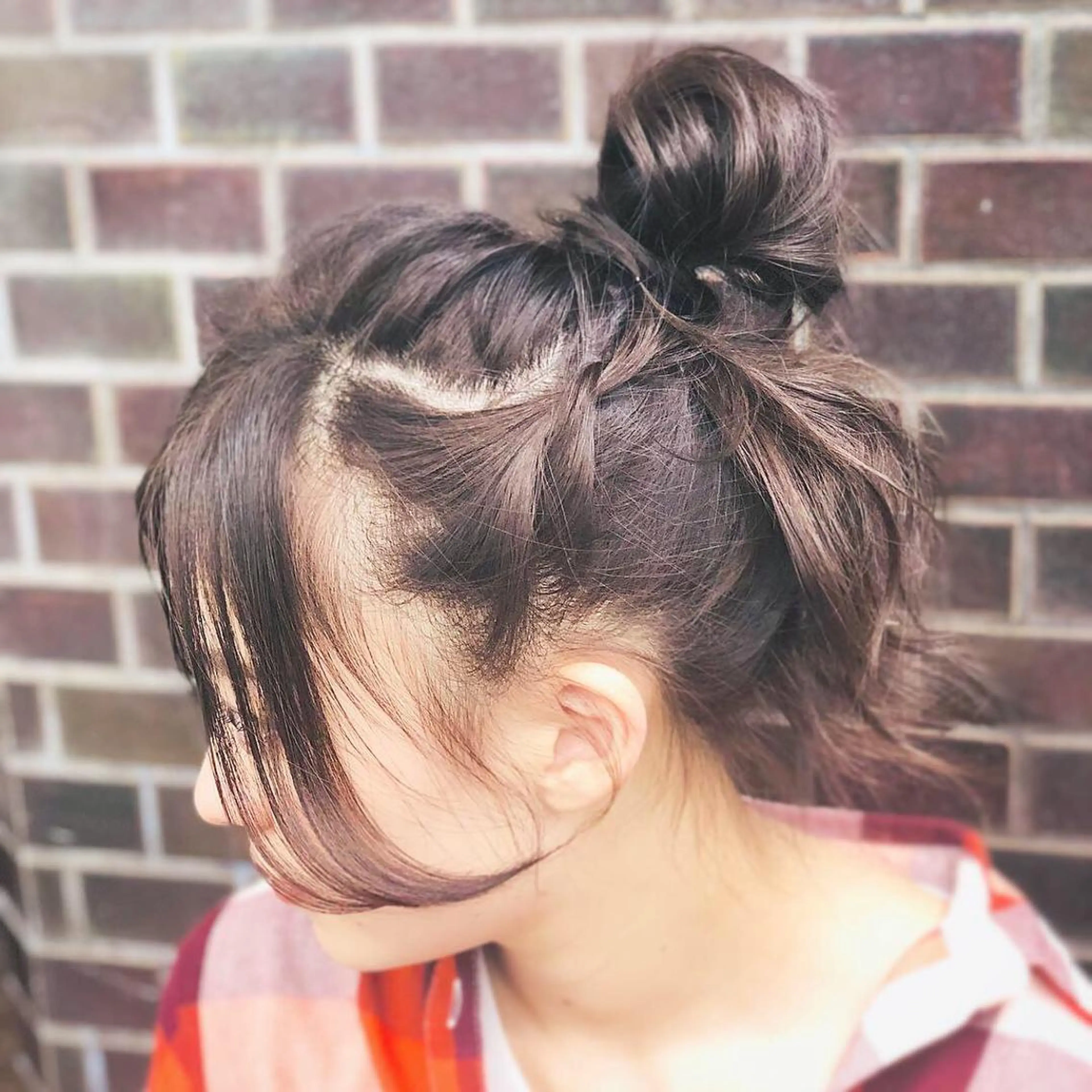 セミロング お団子ヘア 鈴木 香澄のヘアスタイル